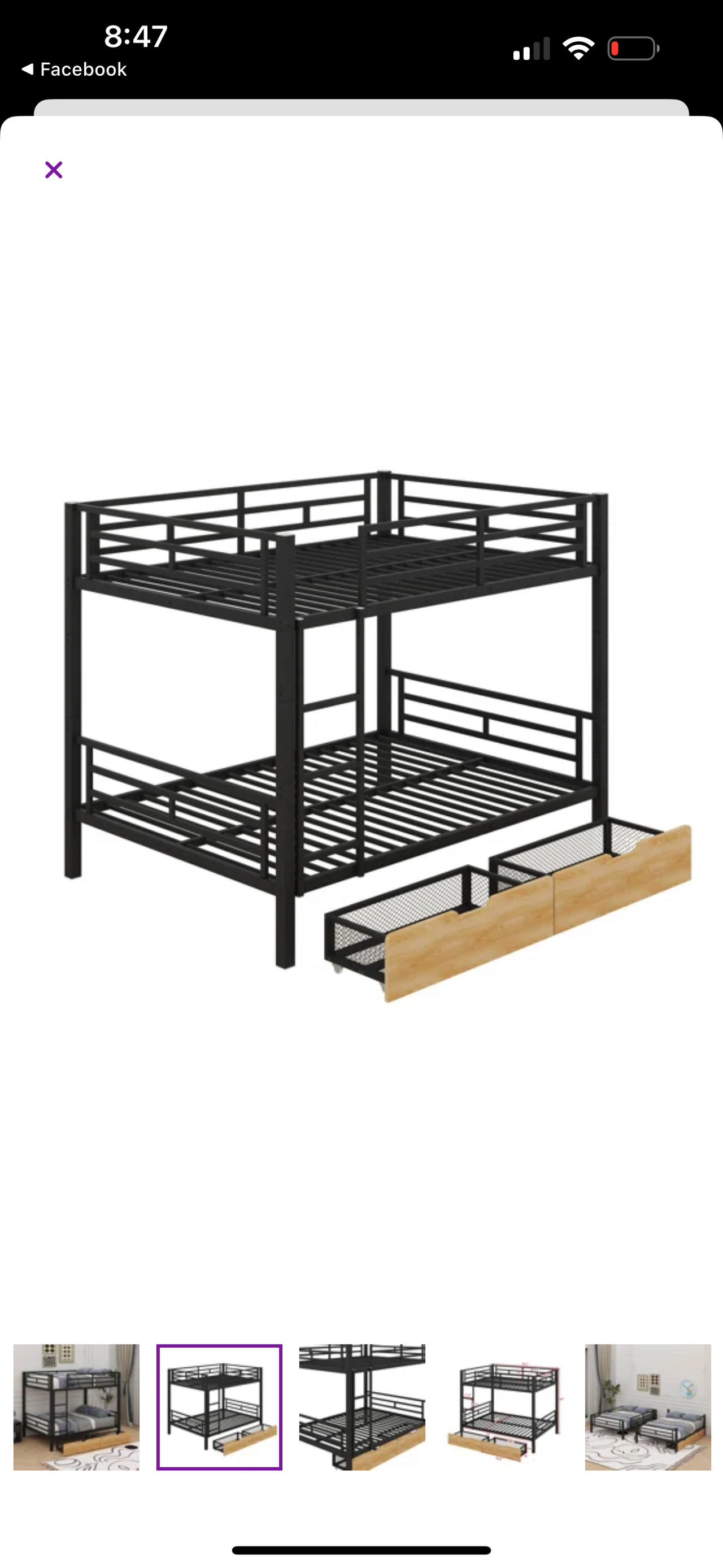 Metal Bunk Bed with Storage Drawers