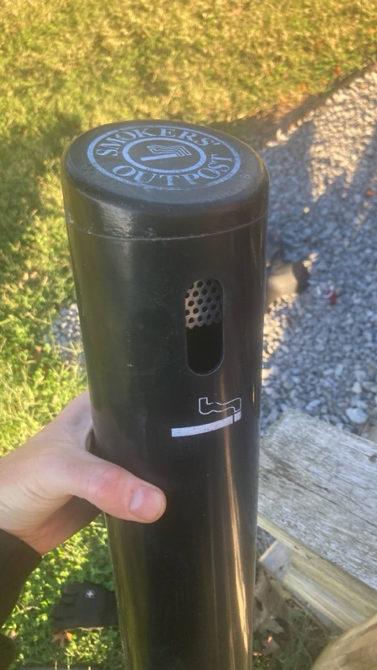 Commercial Zone Black Wall-Mounted Cigarette Receptacle