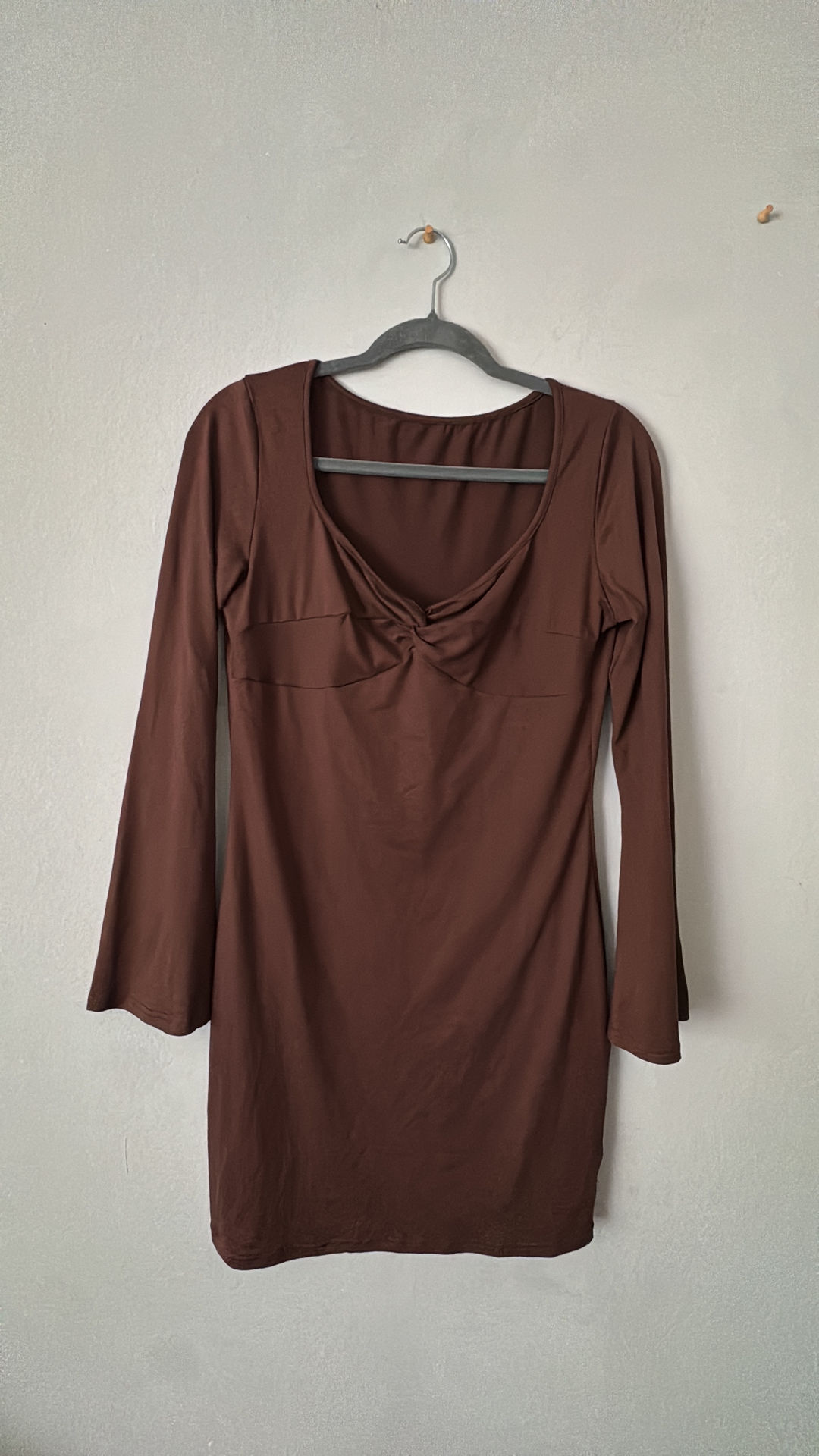 Long Sleeve Brown Mini Dress