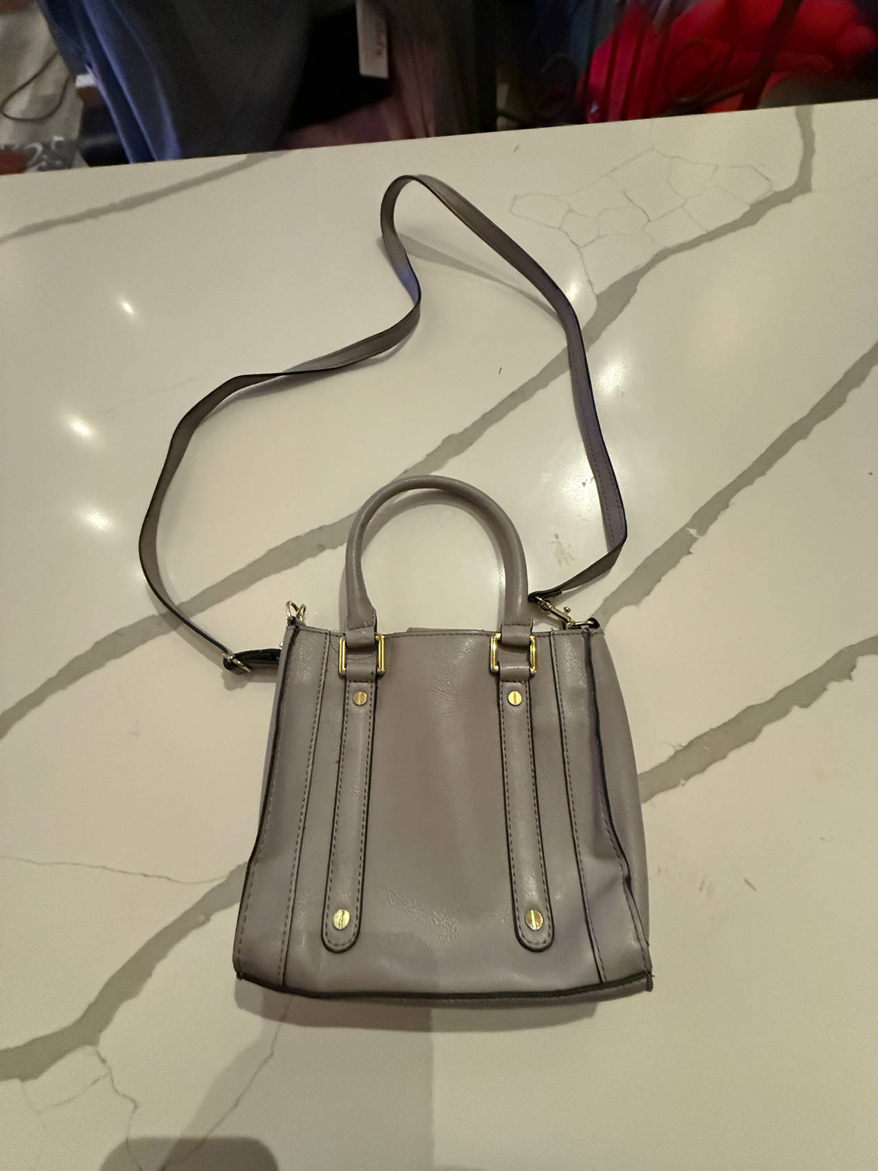 Small Faux Leather Tote Bag