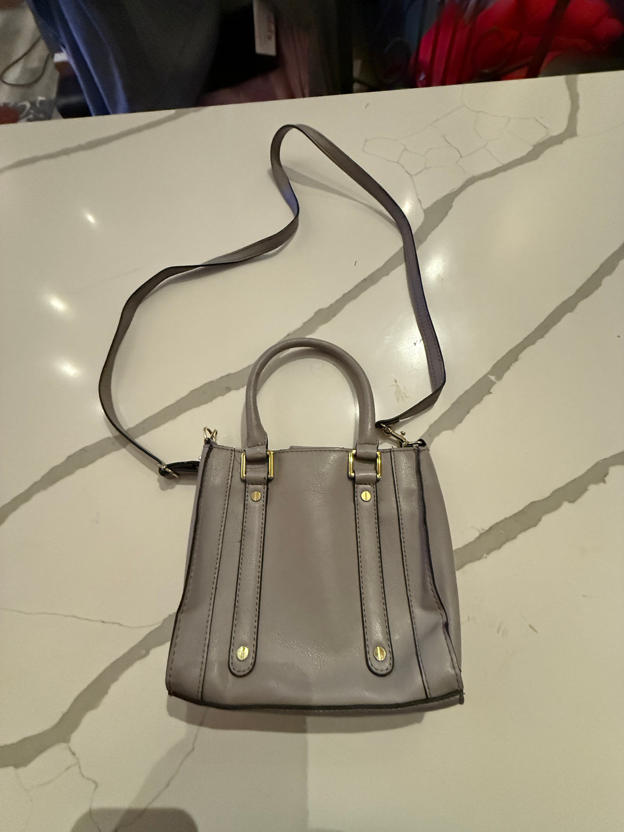 Small Faux Leather Tote Bag