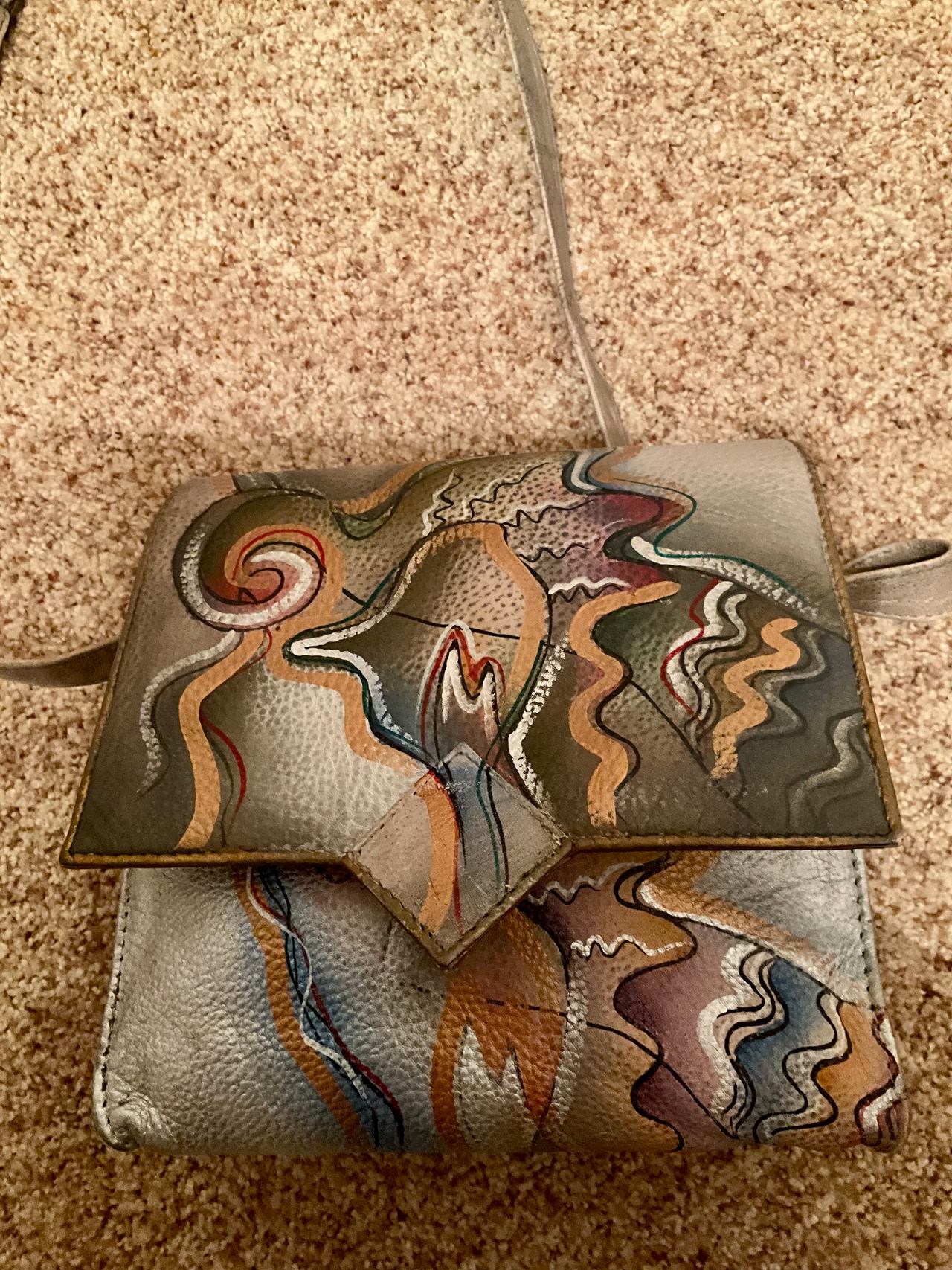 Anuschka Hand Painted Leather Crossbody Bag