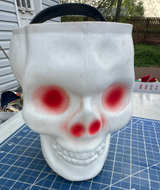 Empire Skull Blow Mold Halloween Candy Bucket vtg 2002 - Image 1