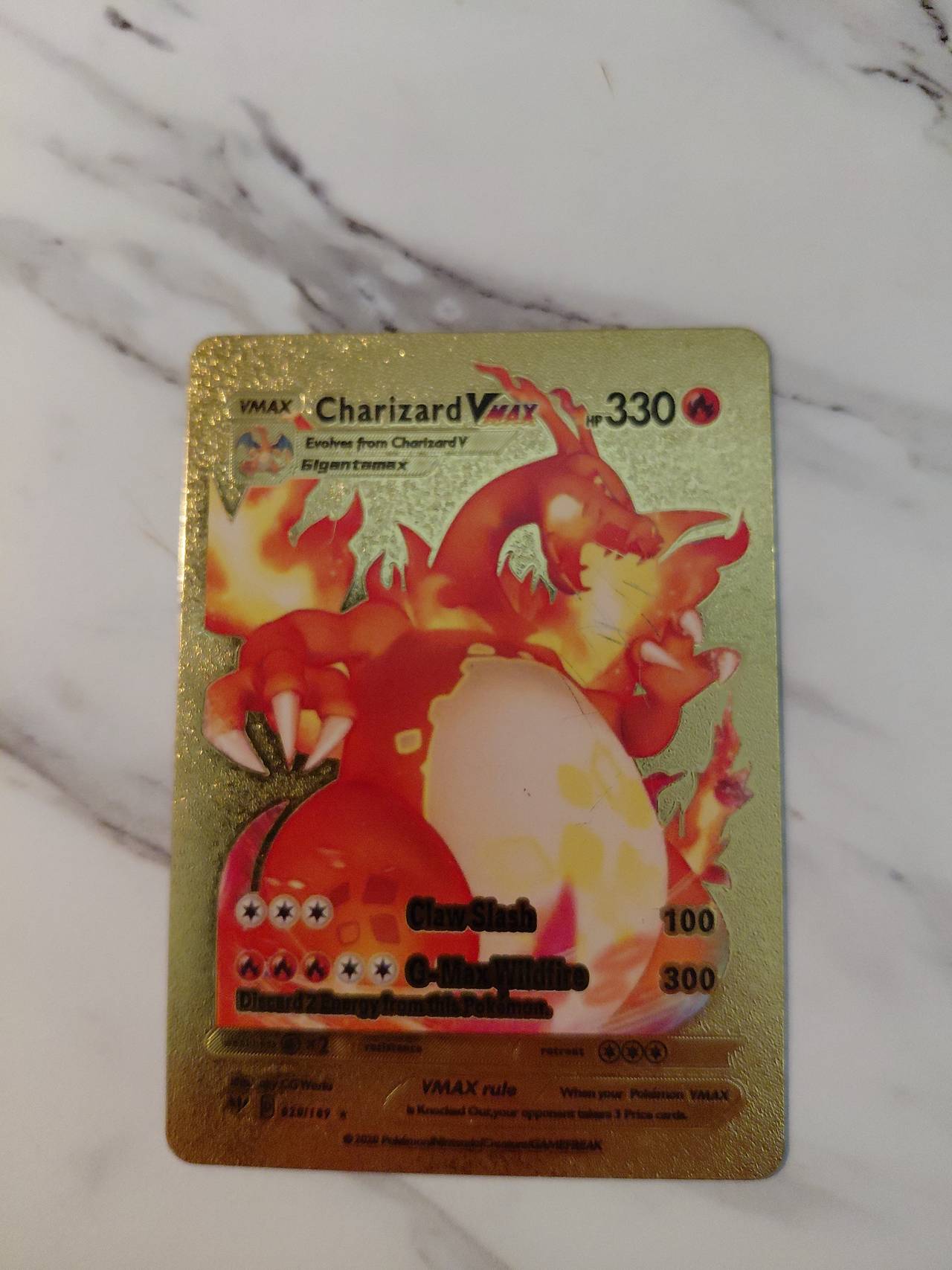 Charizard VMAX Gold Metal Custom Card