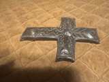 Haitian Handcrafted Hammered Steel Cross Wall Hanging - Image 2