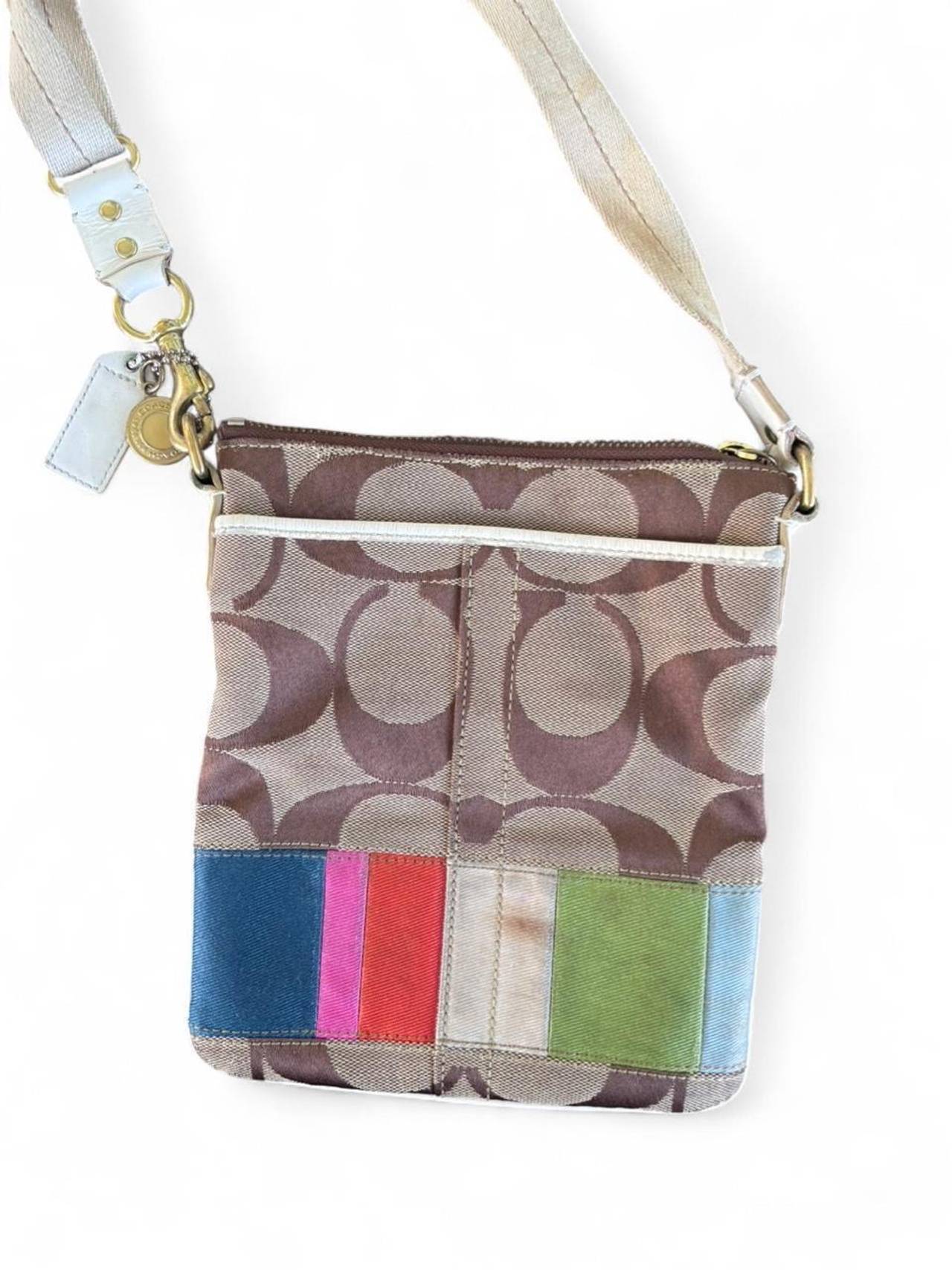 Coach Signature Stripe Patchwork Crossbody Swingpack