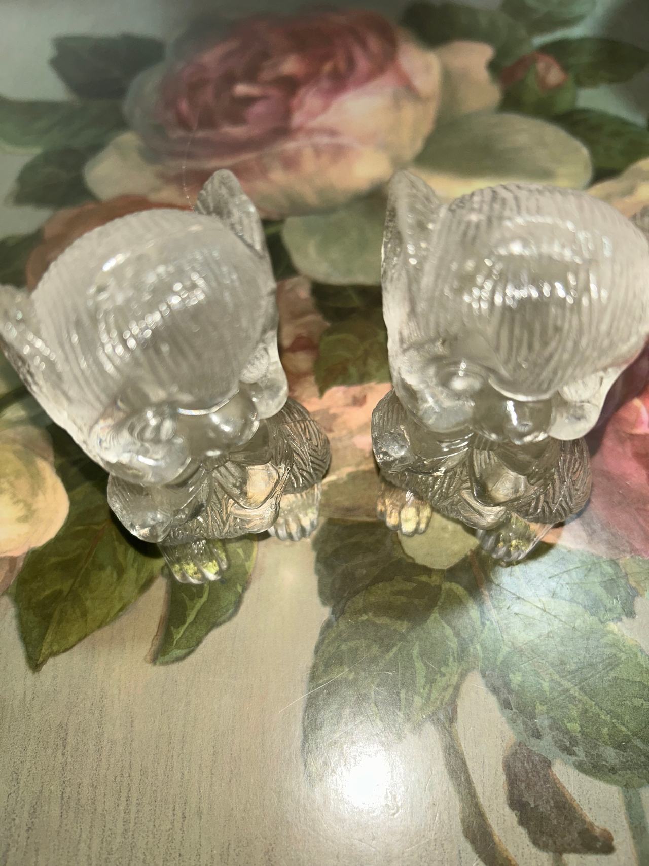 Vintage Clear Plastic Mice Salt and Pepper Shaker Set