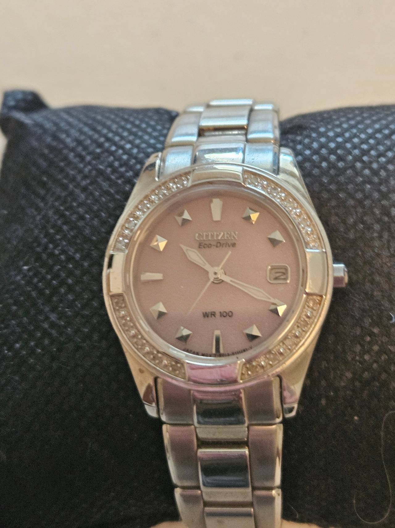 Citizen Eco-Drive Silhouette Crystal Pink Dial Watch