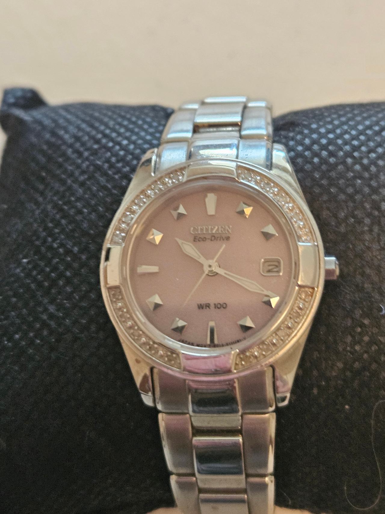 Citizen Eco-Drive Silhouette Crystal Pink Dial Watch