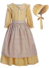 ReliBeauty Pioneer Girl Costume Colonial Prairie Dress Yellow Size 8 Women - Image 1