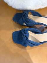 Ann Taylor Denim Knot Kitten Heel Mules - Image 3