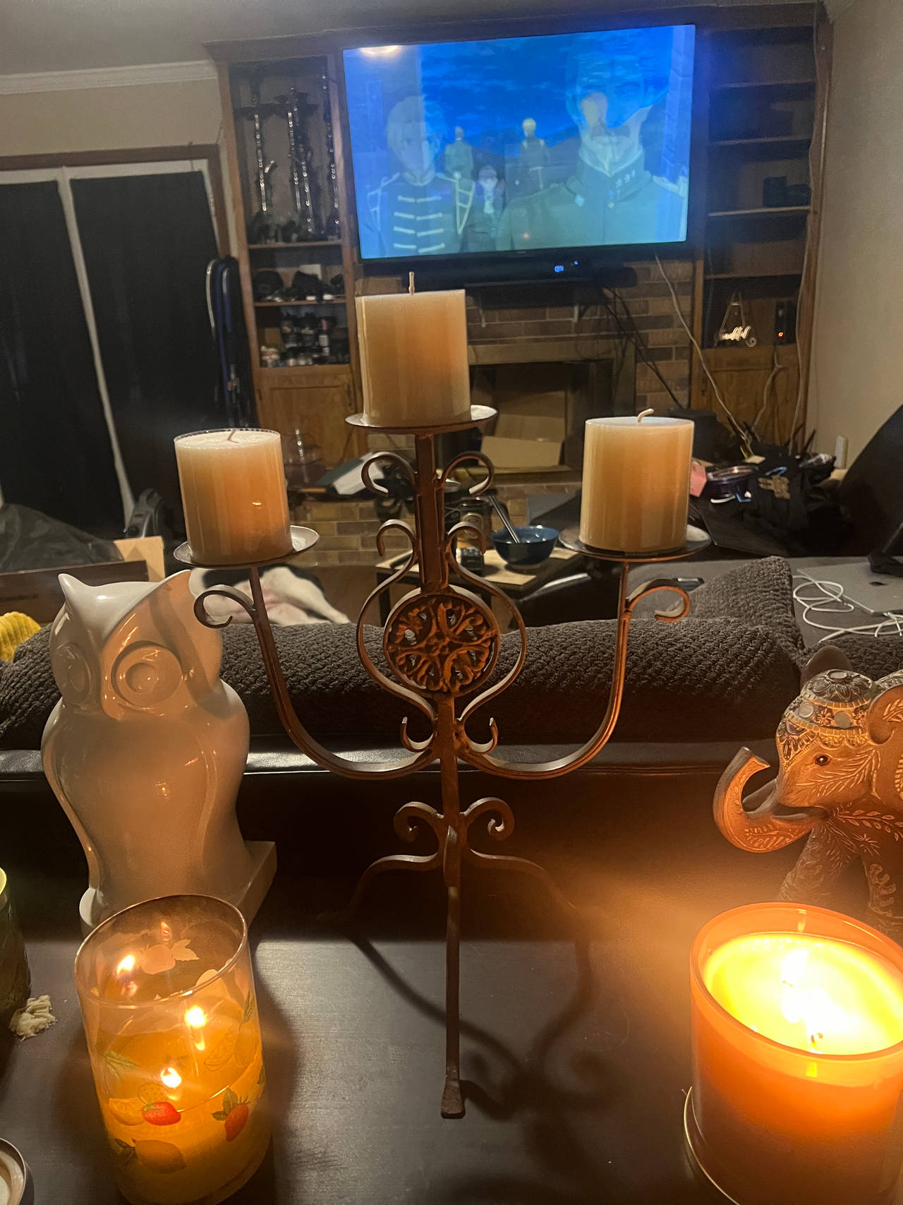 3-Tier Wrought Iron Candelabra Candle Holder