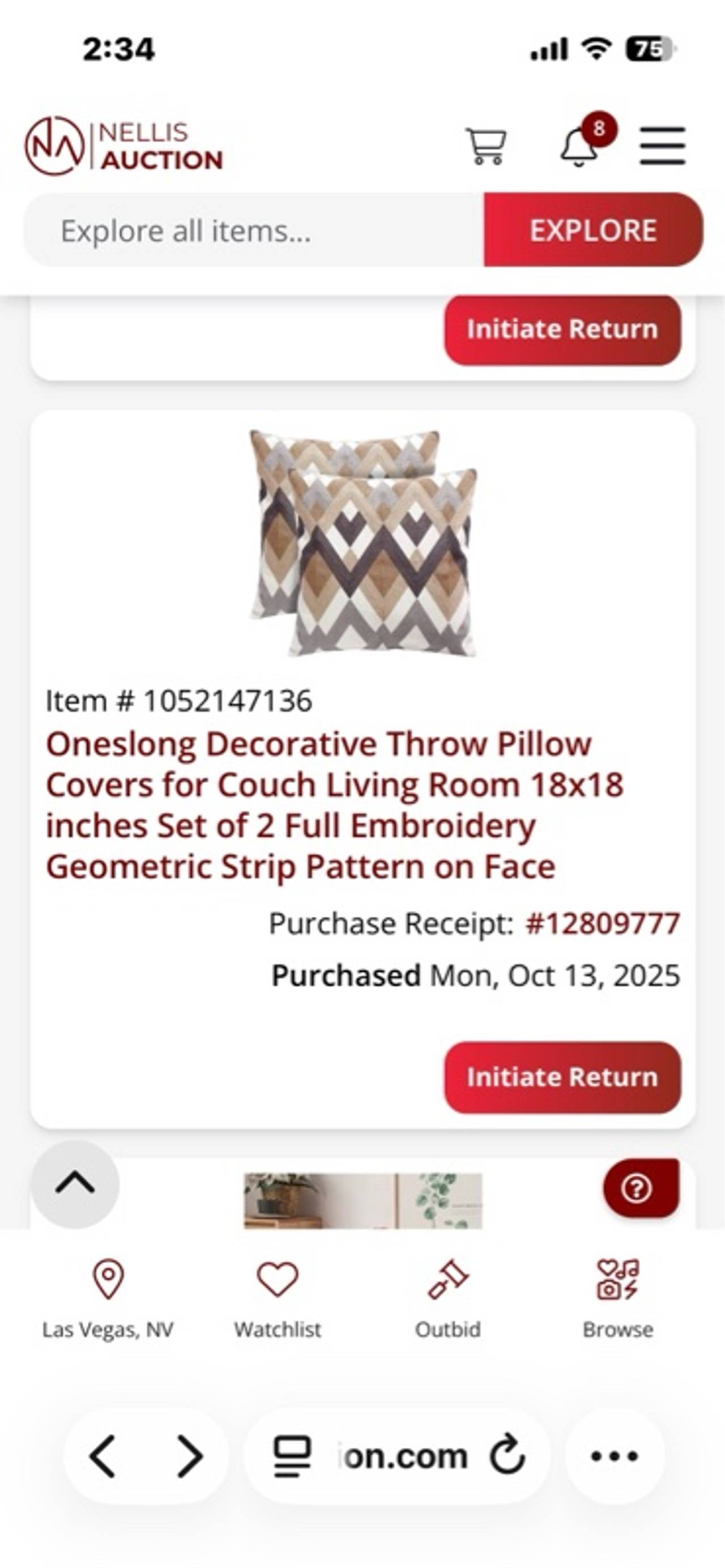 Oneslong Geometric Embroidered Throw Pillow Cover 18x18 inches