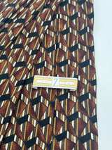 Vintage Z Inc Mens All Silk Tie Brown Black Geometric 58” x 4” - Image 2