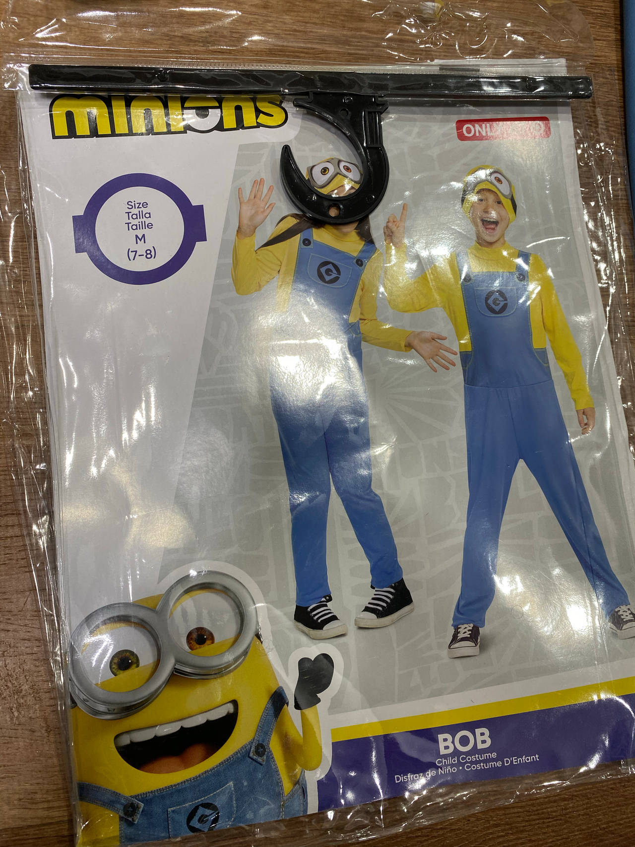 Minions Bob Child Costume Size M 7-8 one minion Halloween costume 