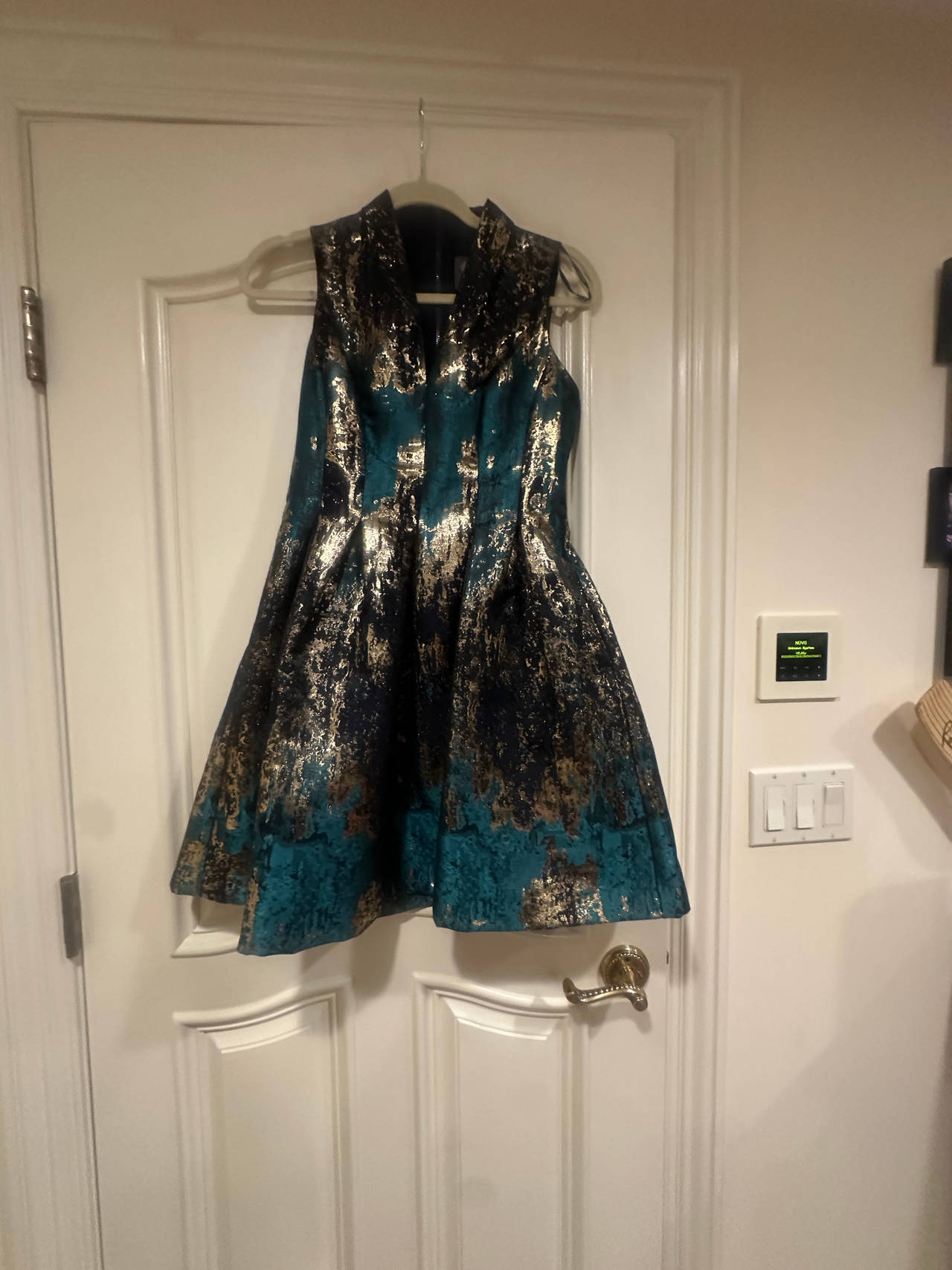 Metallic Brocade Cocktail Dress