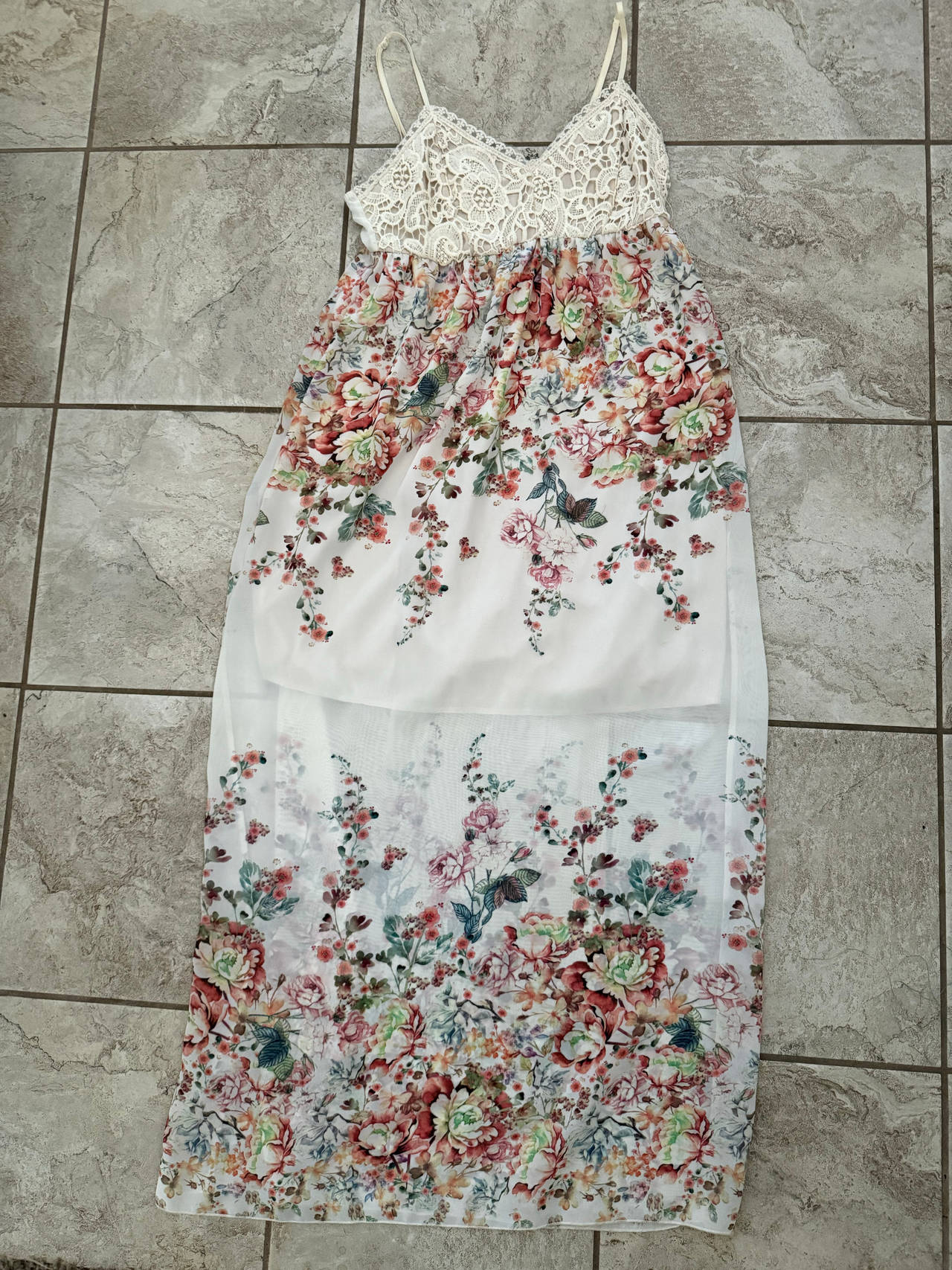 Olive Tree Floral Lace Maxi Dress