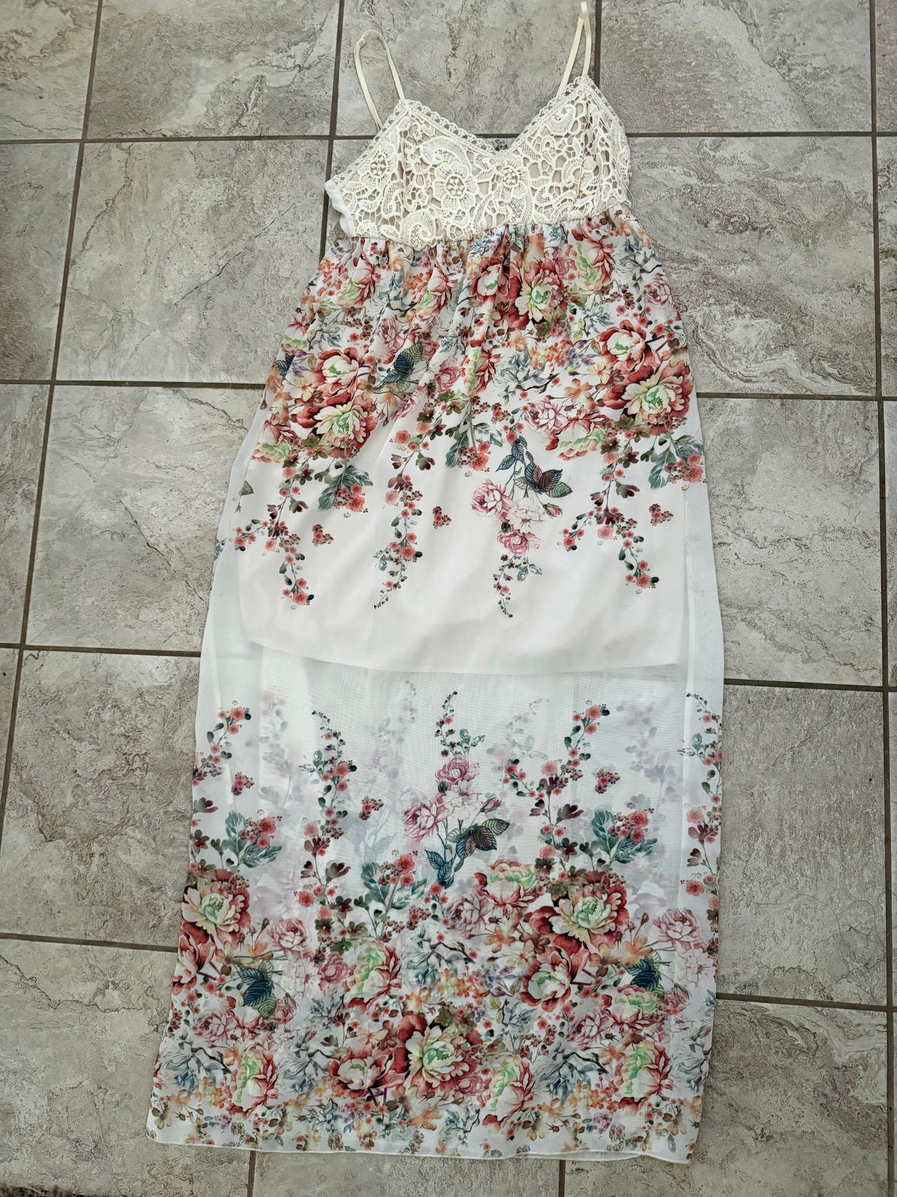 Olive Tree Floral Lace Maxi Dress