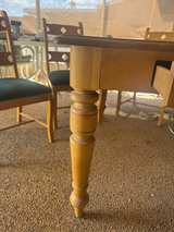 Vintage Wooden Dining Table and Chairs Set - Image 4