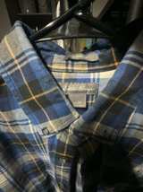 Eddie Bauer Blue Plaid Flannel Shirt - Image 1