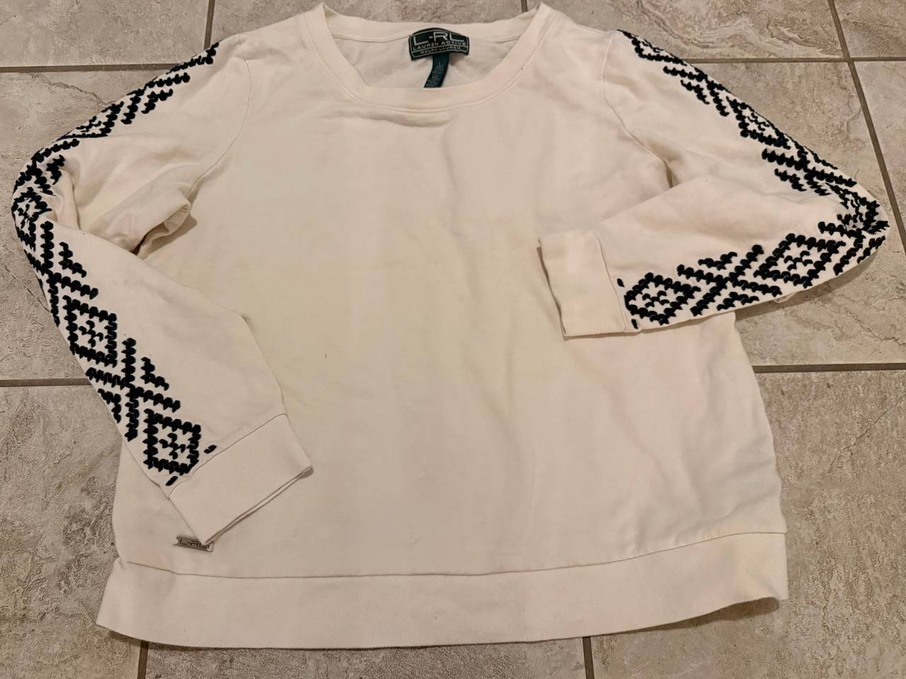 Lauren Ralph Lauren Embroidered Sleeve Sweatshirt