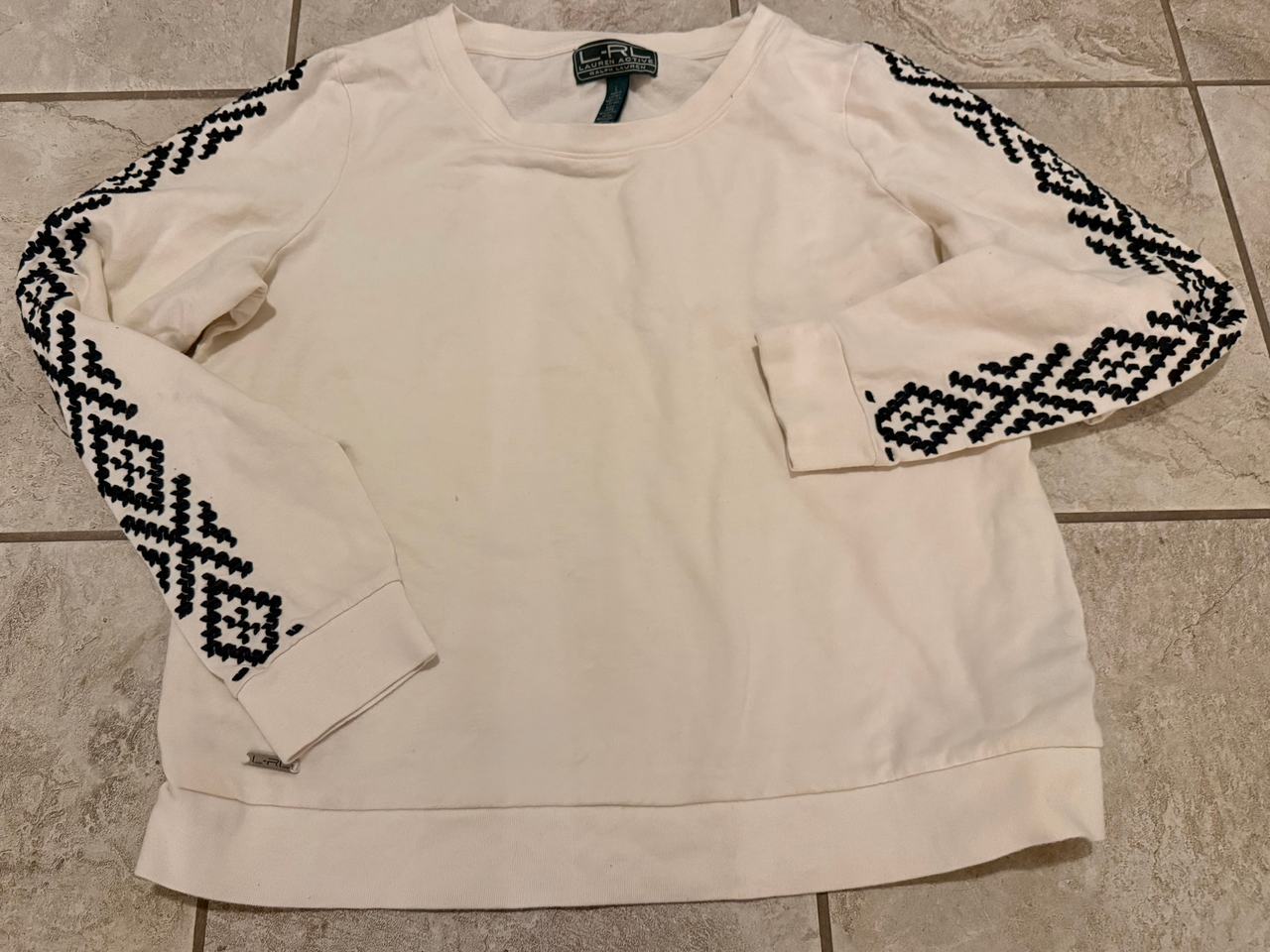 Lauren Ralph Lauren Embroidered Sleeve Sweatshirt