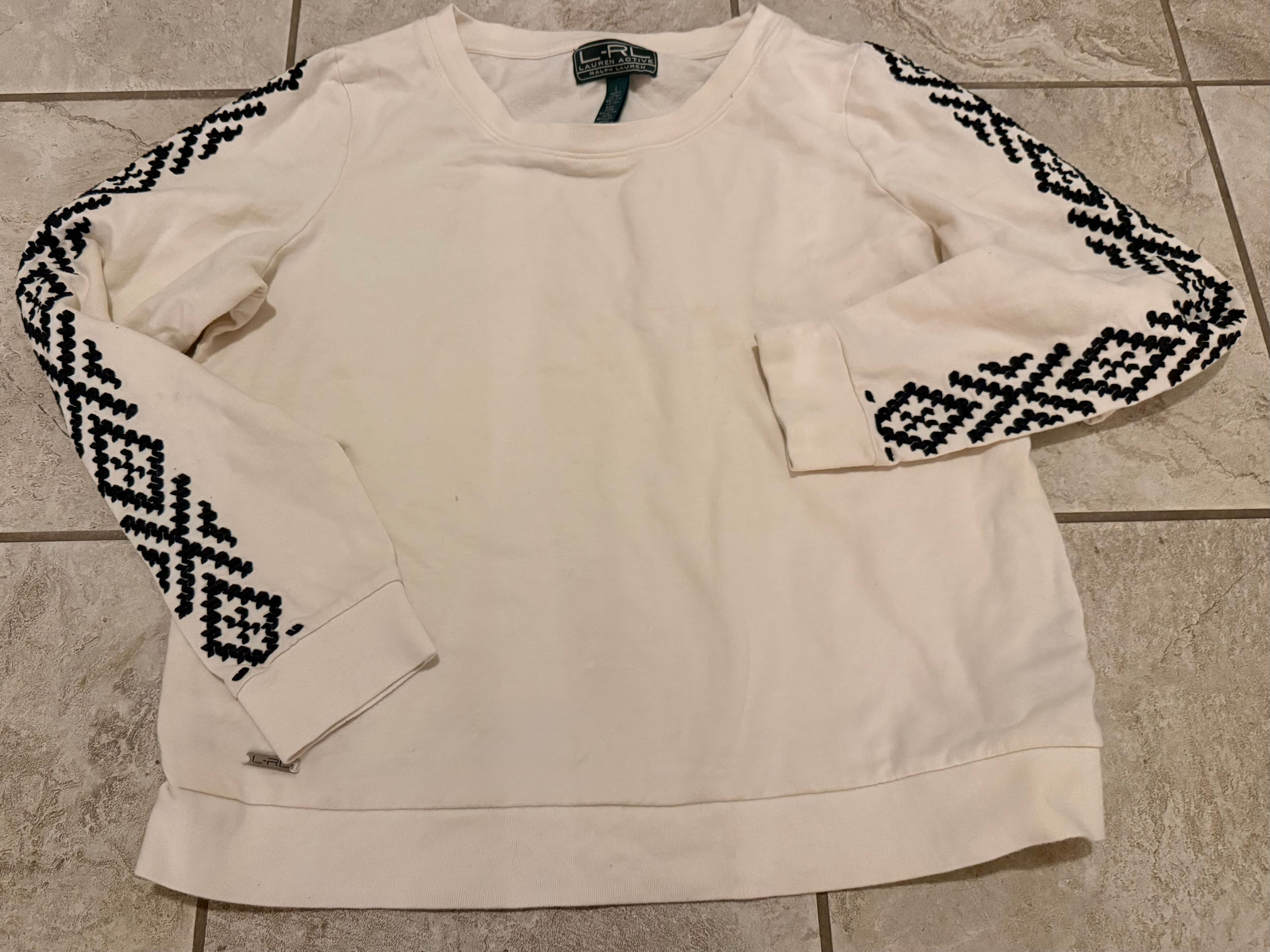 Lauren Ralph Lauren Embroidered Sleeve Sweatshirt