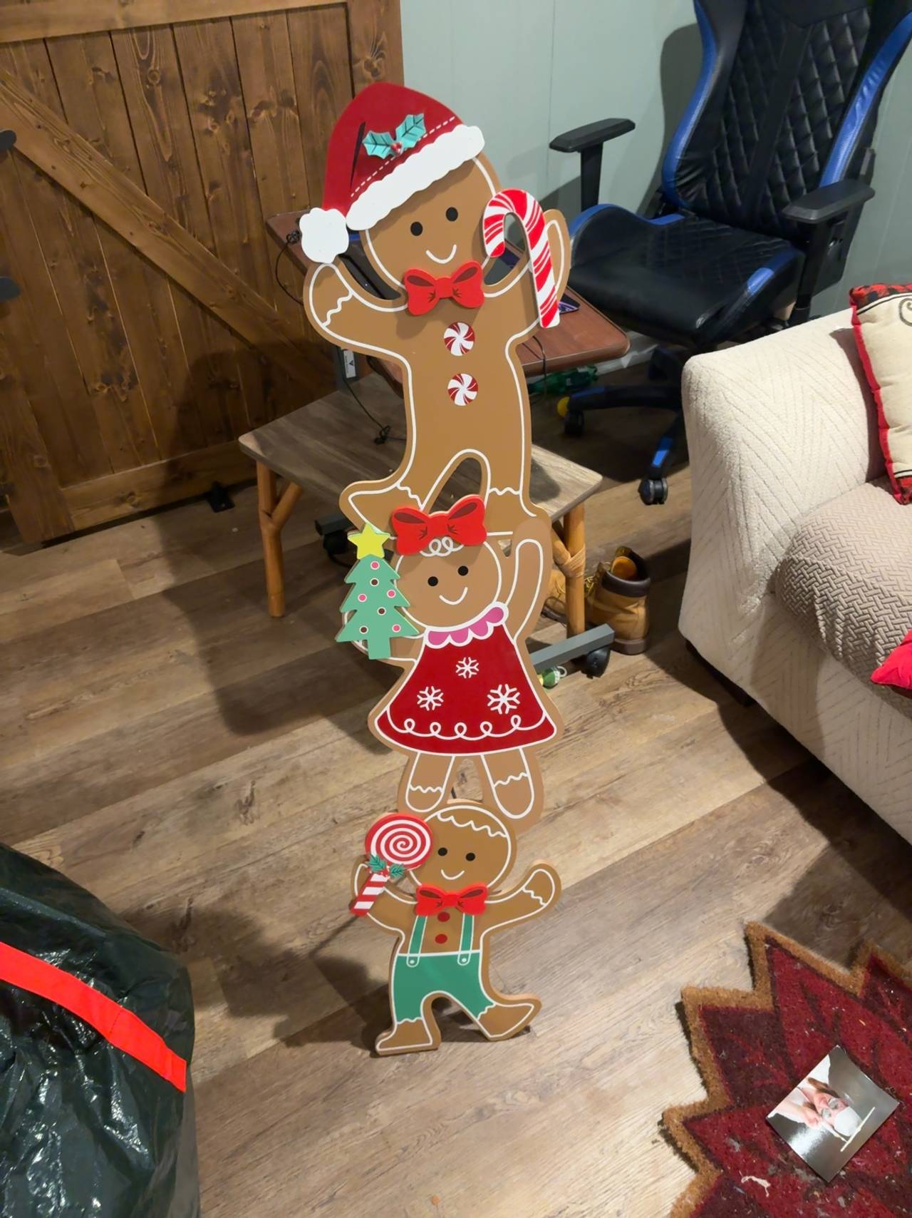 Pigort Gingerbread Christmas Wooden Hanging Decoration
