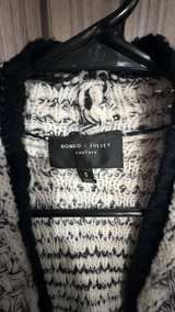 Small Black and white Ombré Romeo & Juliet Couture Textured Knit Cardigan - Image 2