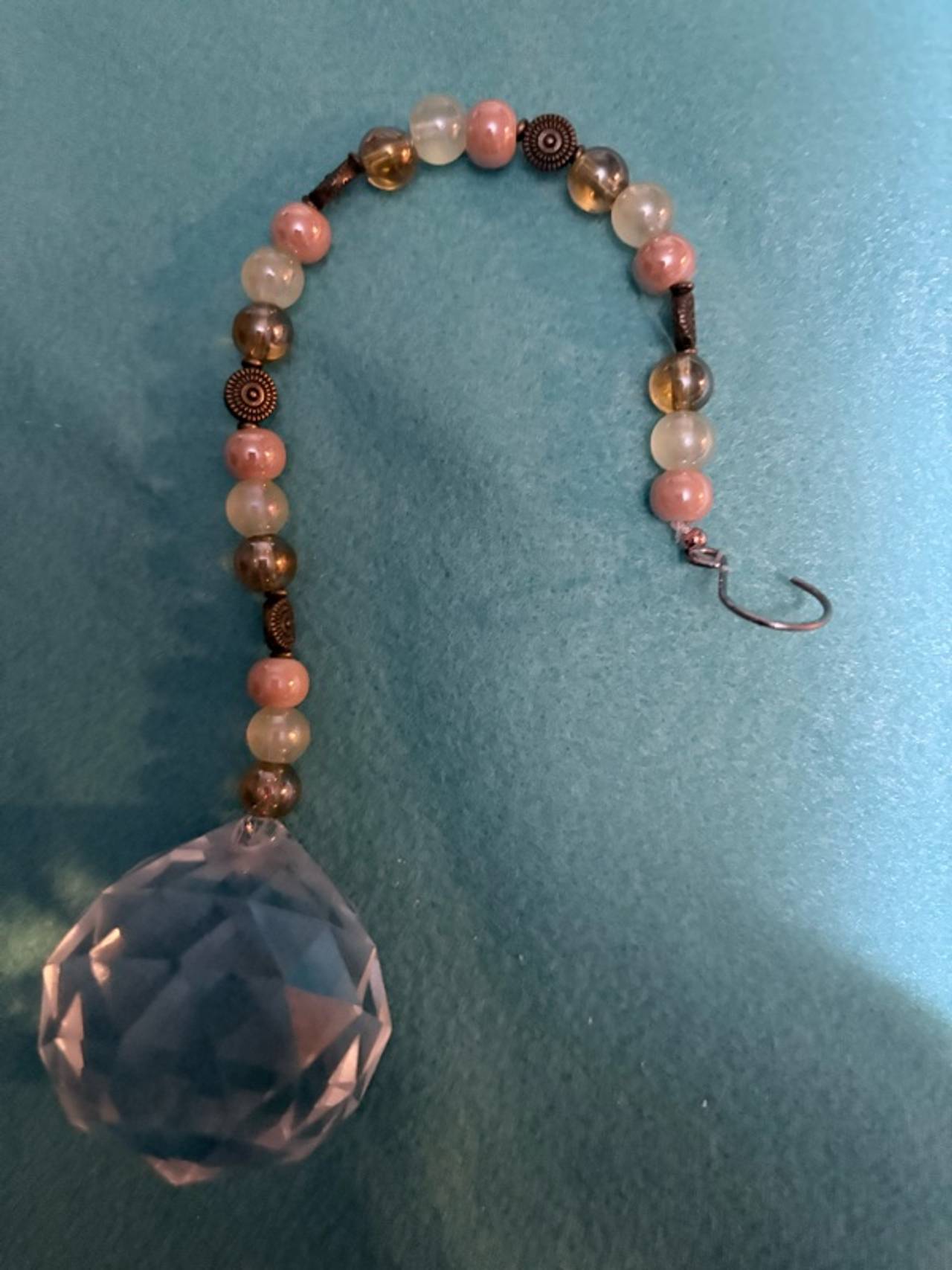 Rose Quartz Crystal Prism Suncatcher Rainbow Maker