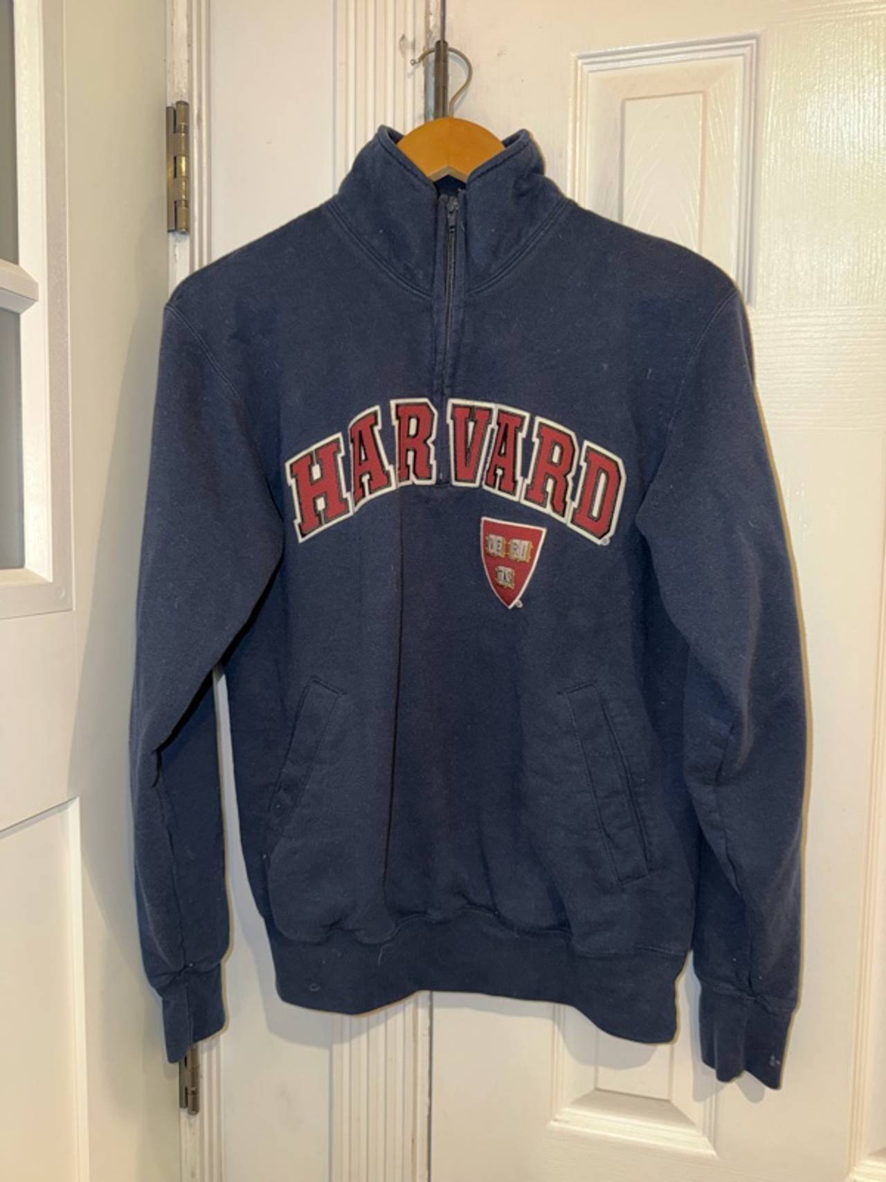 Harvard College Zip Up Sweater Jacket Champion School Size Small