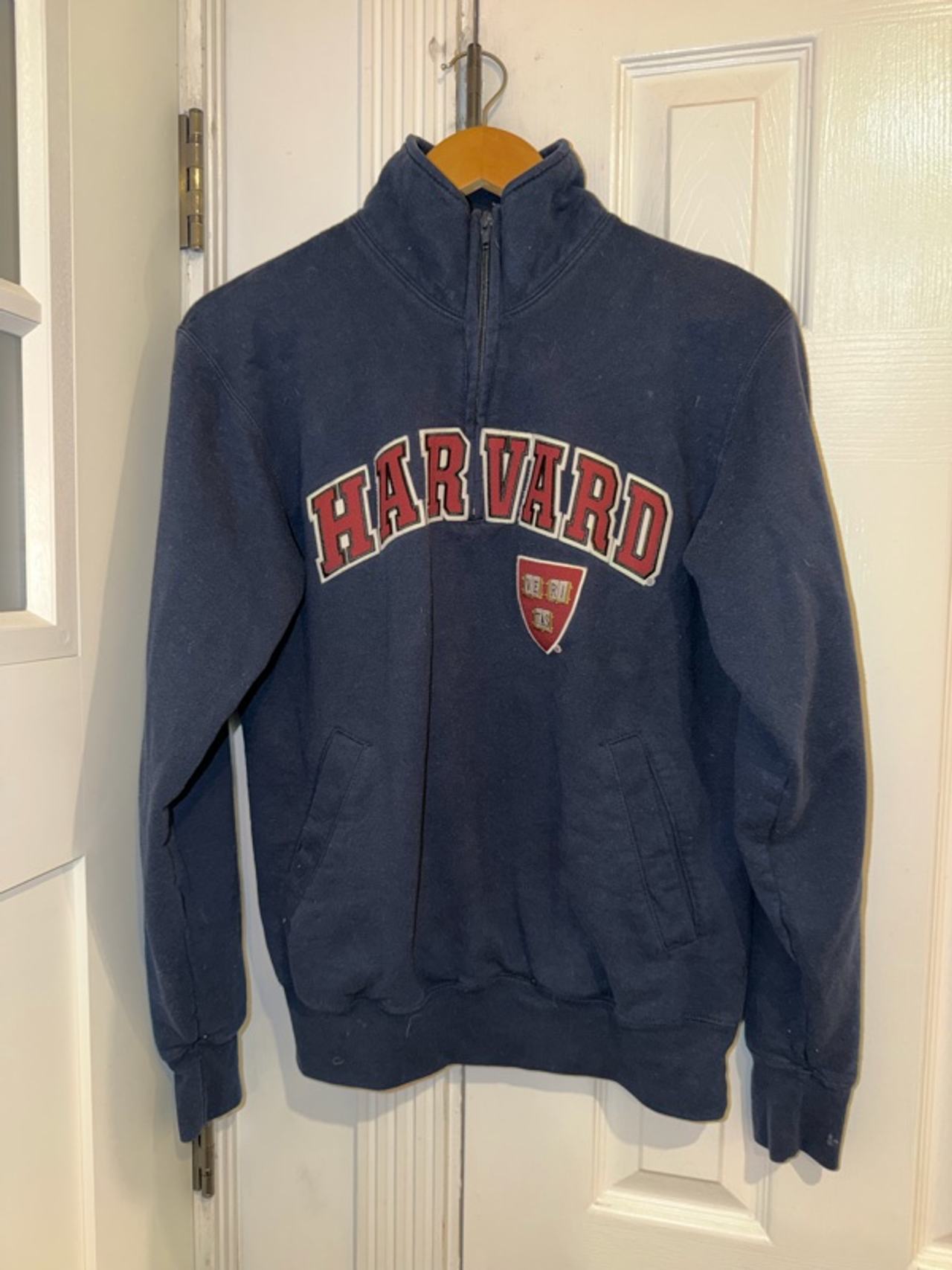 Harvard College Zip Up Sweater Jacket Champion School Size Small