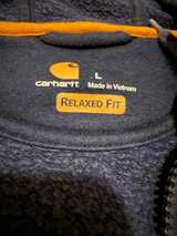 Carhartt Men's Force Delmont Full-Zip Hooded Sweatshirt Navy Heather - Image 4