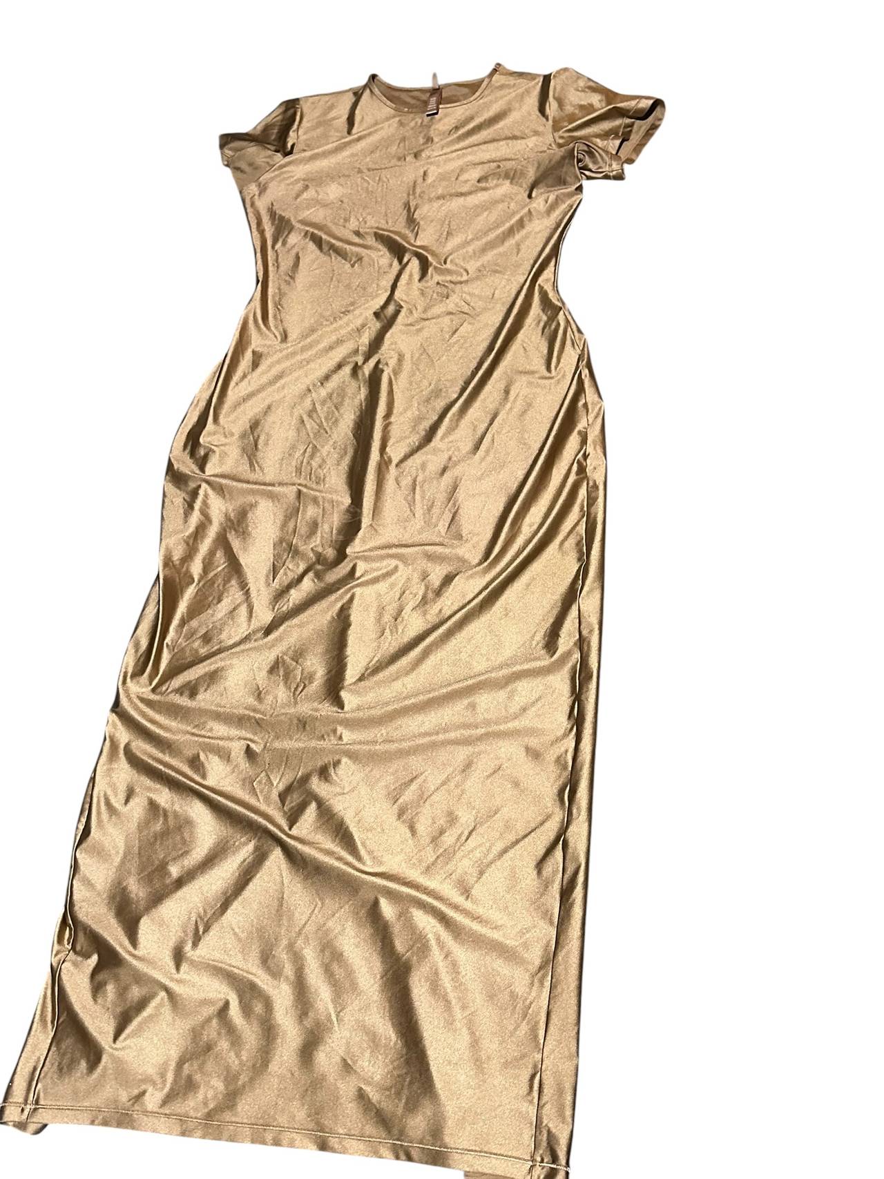 SKIMS Fits Everybody Metallic T-Shirt Maxi Dress Size 3X