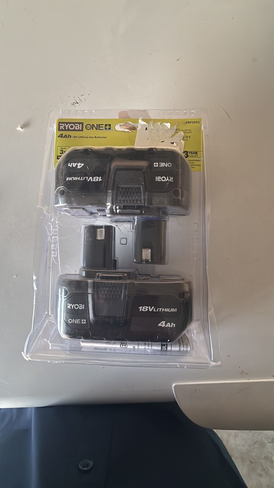 Ryobi ONE+ 18V Lithium-Ion 4.0 Ah Battery (2-Pack)