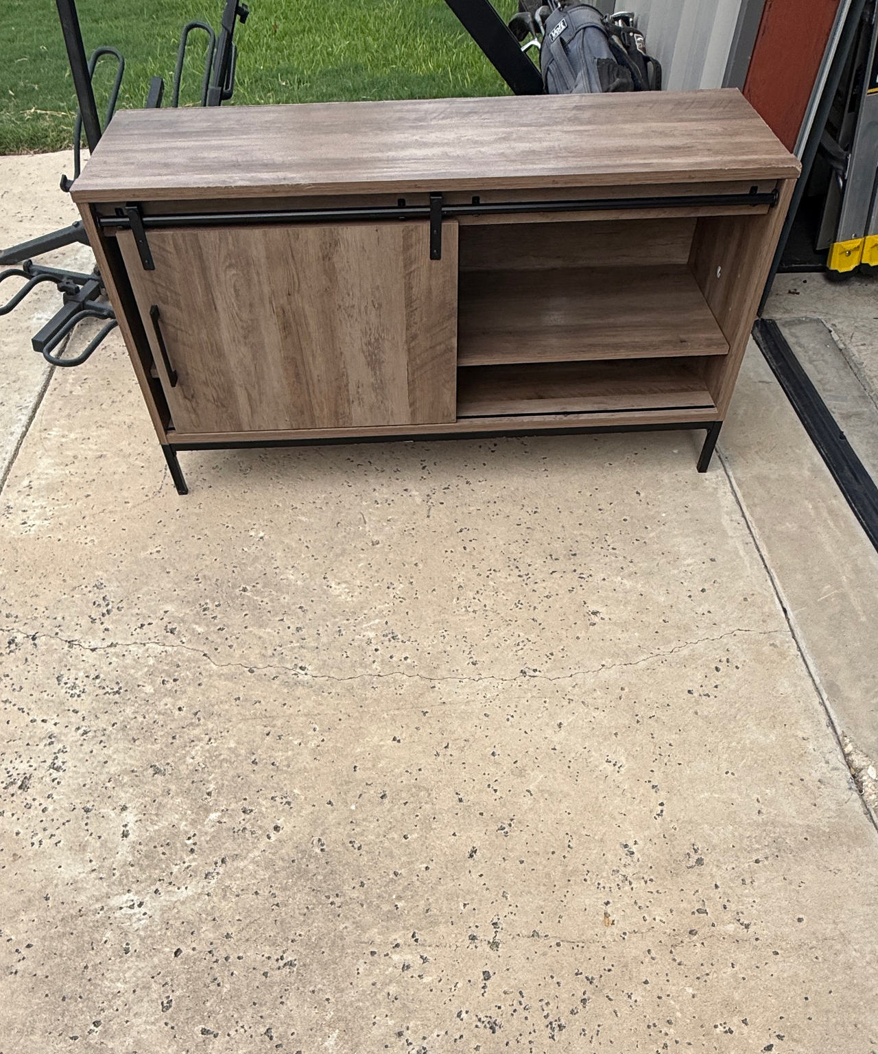 Better Homes & Gardens Modern Farmhouse TV Stand with Sliding Barn Door