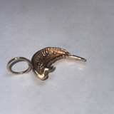 14k Yellow Gold Manatee Pendant Charm Natural Sea Shell Gold Rim Pendant - Image 3
