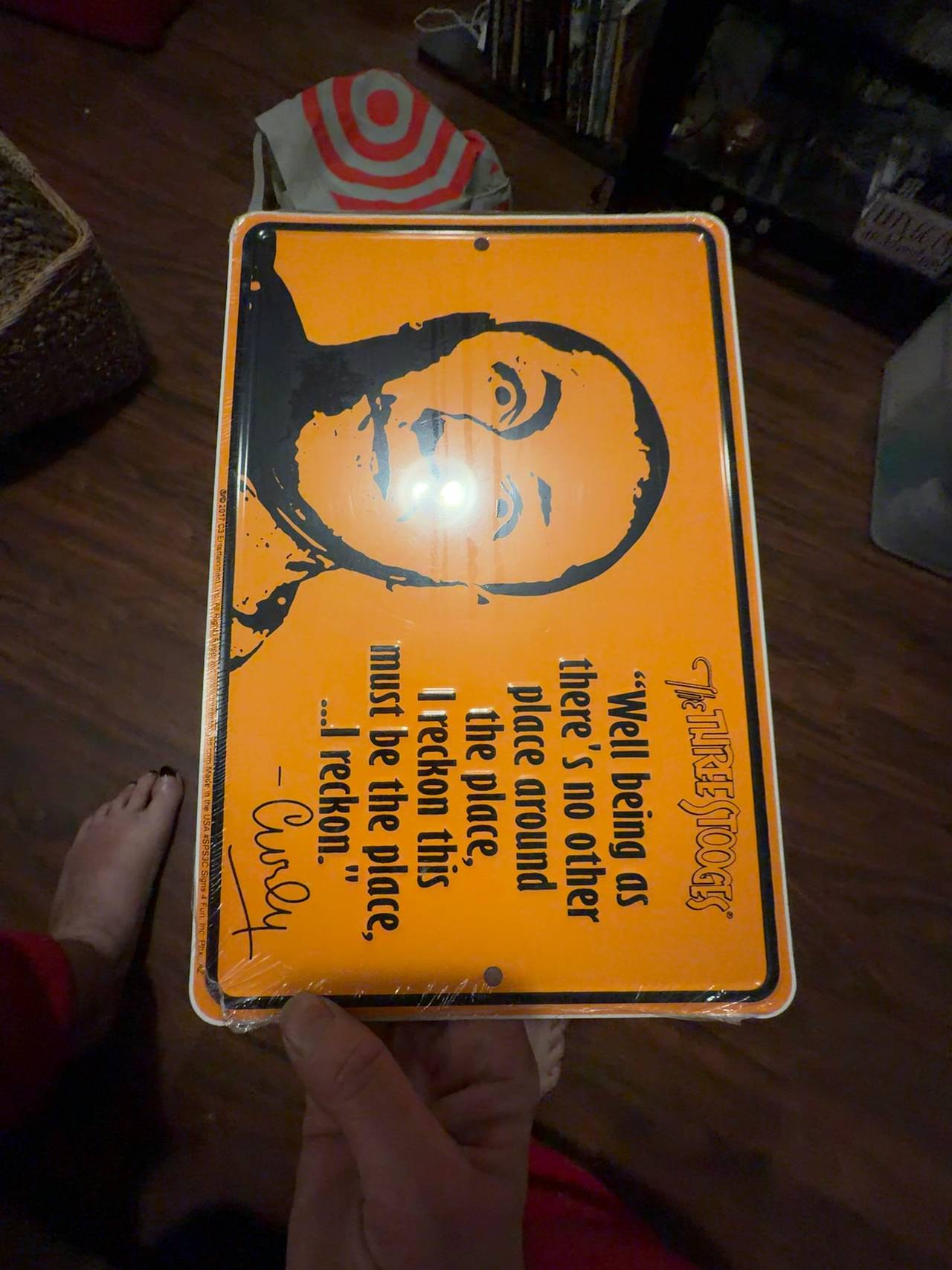 Three Stooges Curly Embossed Metal Sign