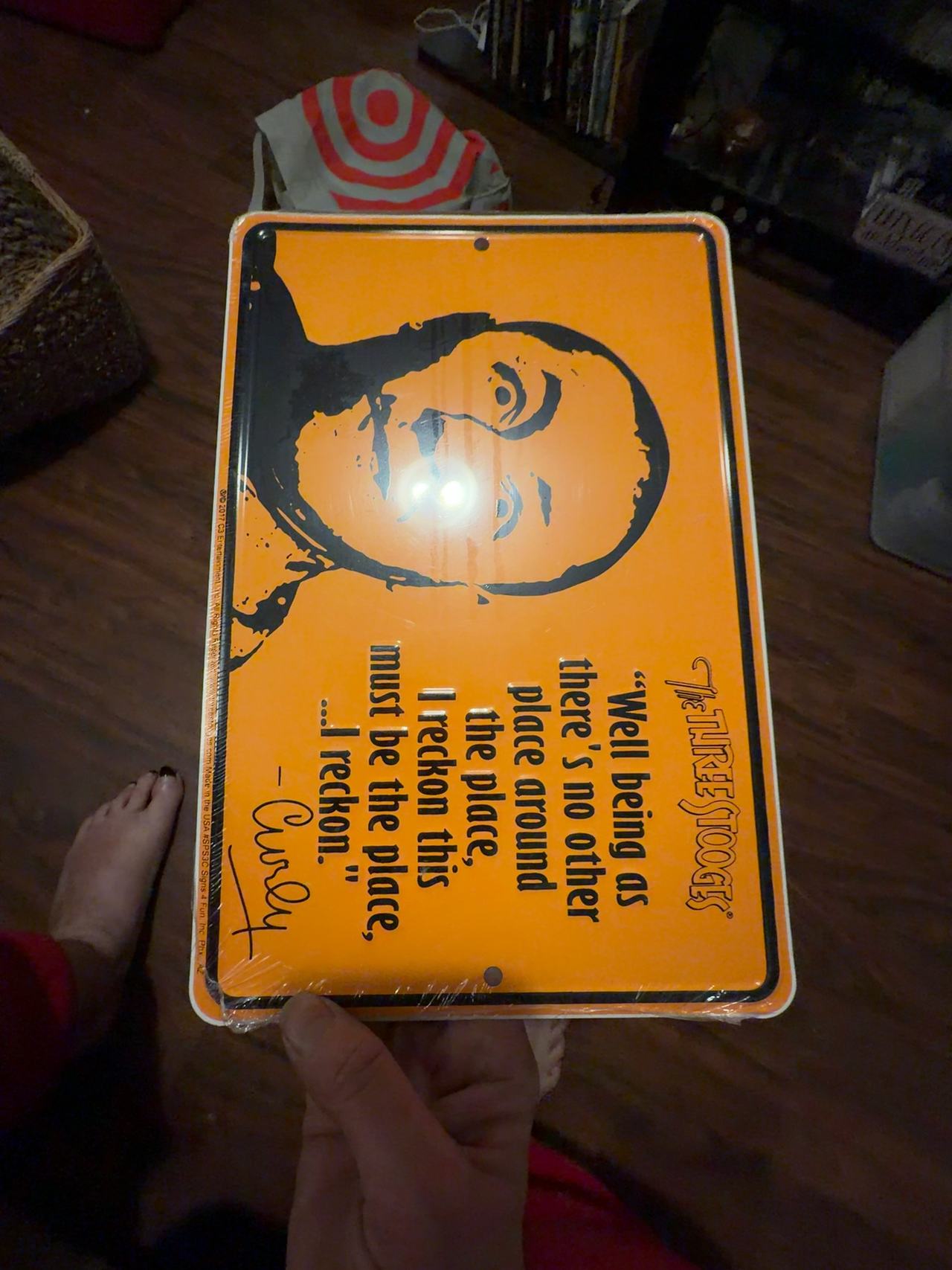 Three Stooges Curly Embossed Metal Sign