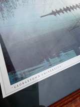 Signed Georgetown University Rowing Print Framed Washington DC 28,5 x 31x5 - Image 2