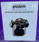 Yhosseun Espresso Cups with Saucers Set with Stand - Image 1