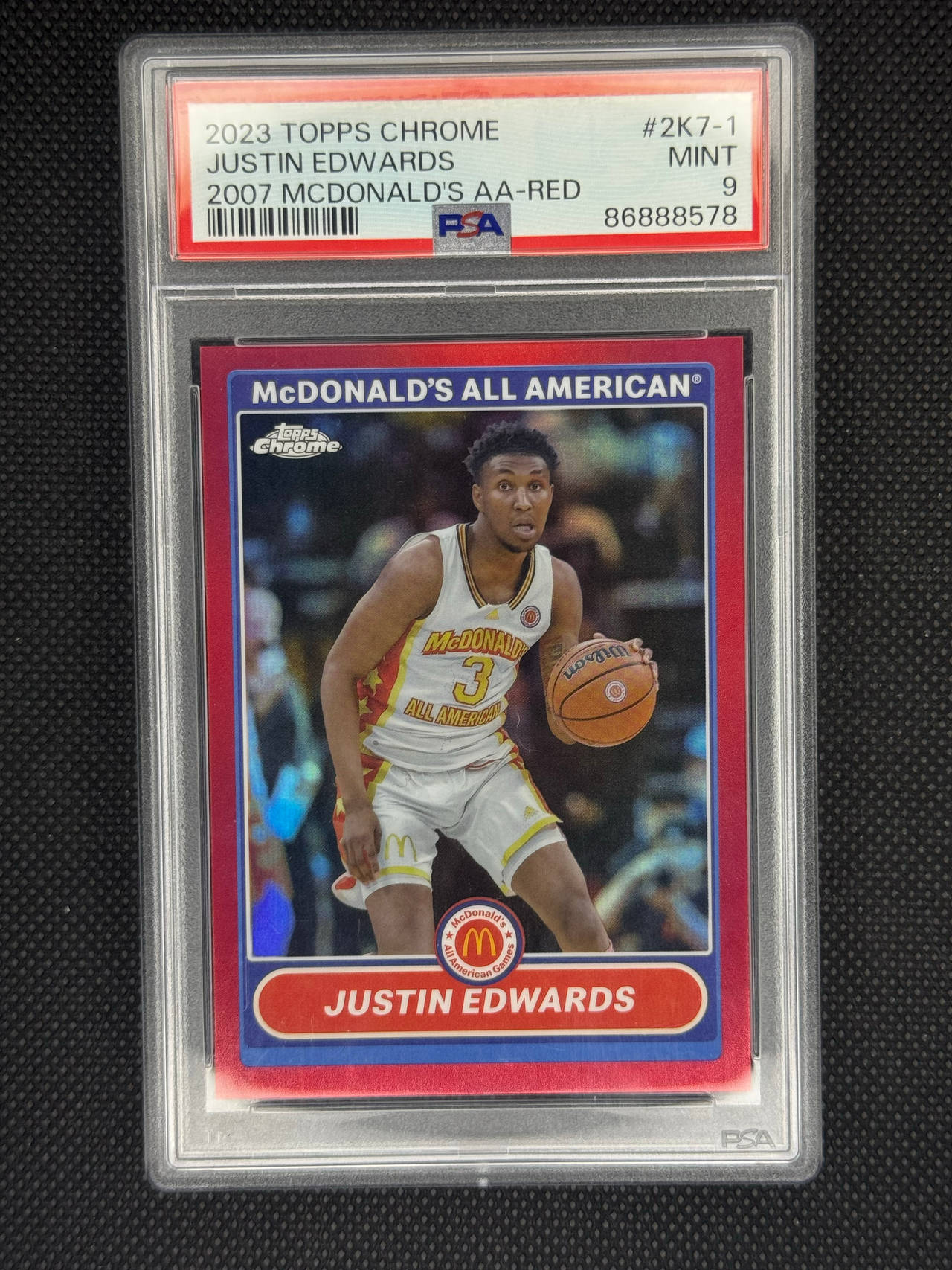 2023 Topps Chrome Justin Edwards McDonald's All American Red /5