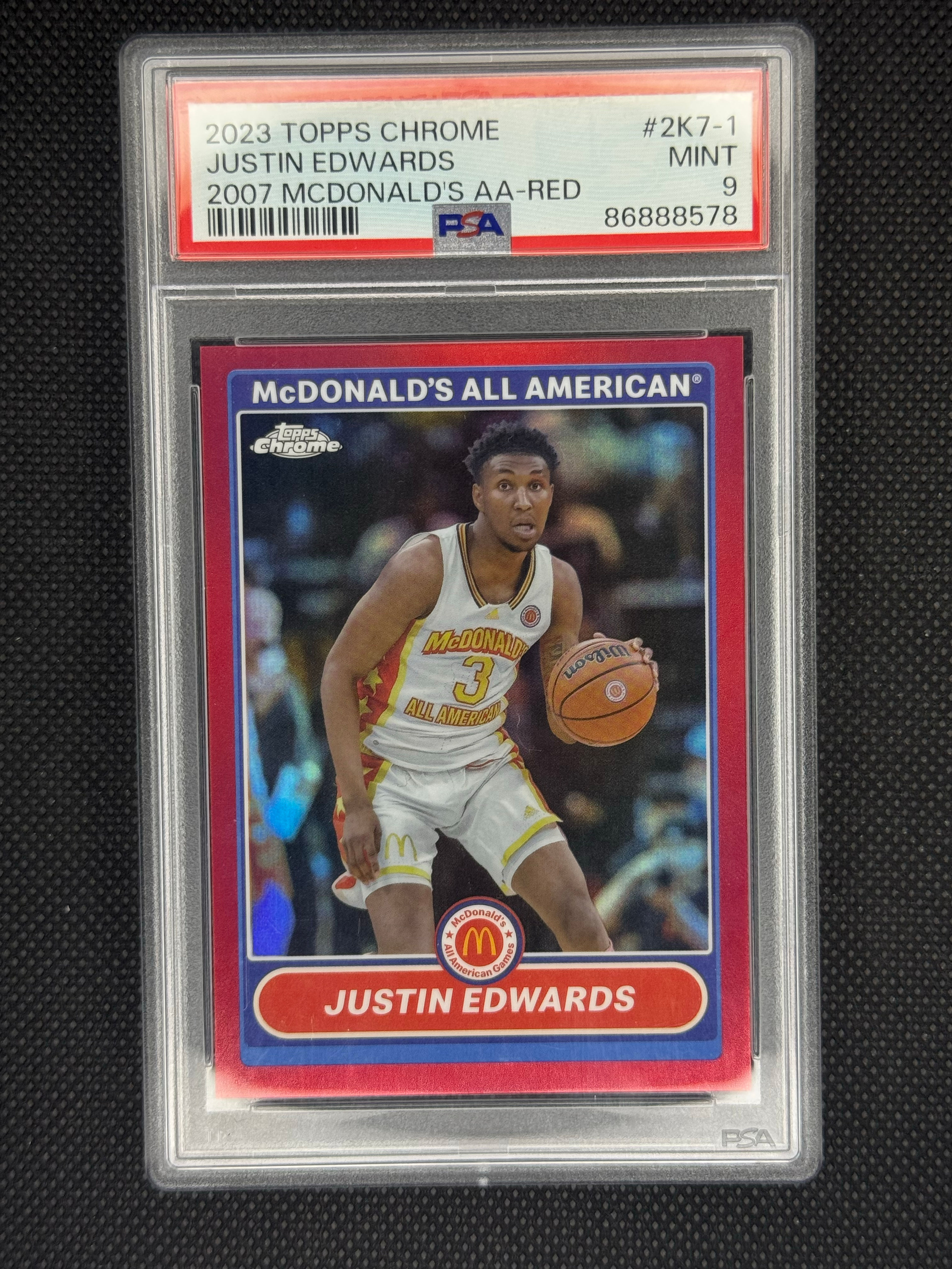 2023 Topps Chrome Justin Edwards McDonald's All American Red /5