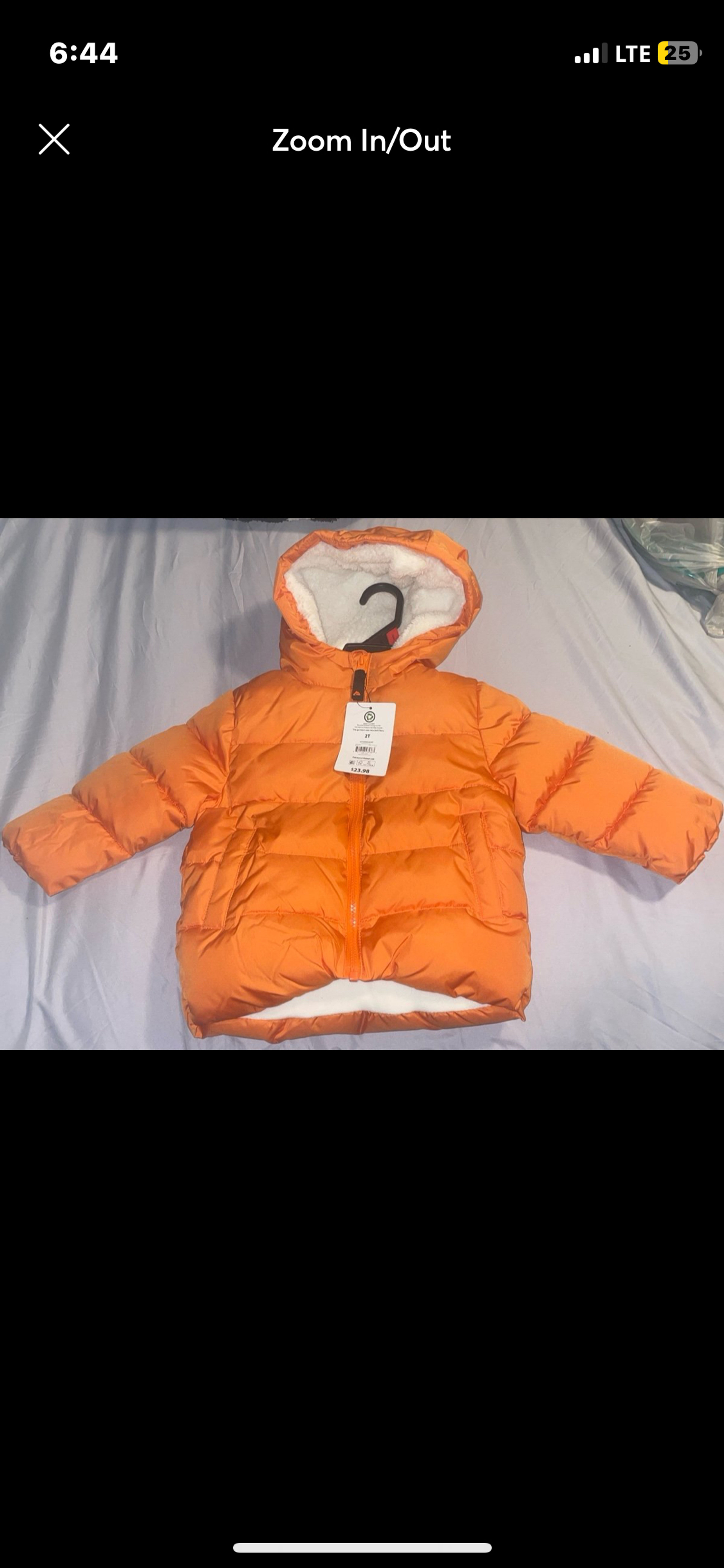 Wonder nation orange Sherpa lined winter puffer jacket NWT 2T
