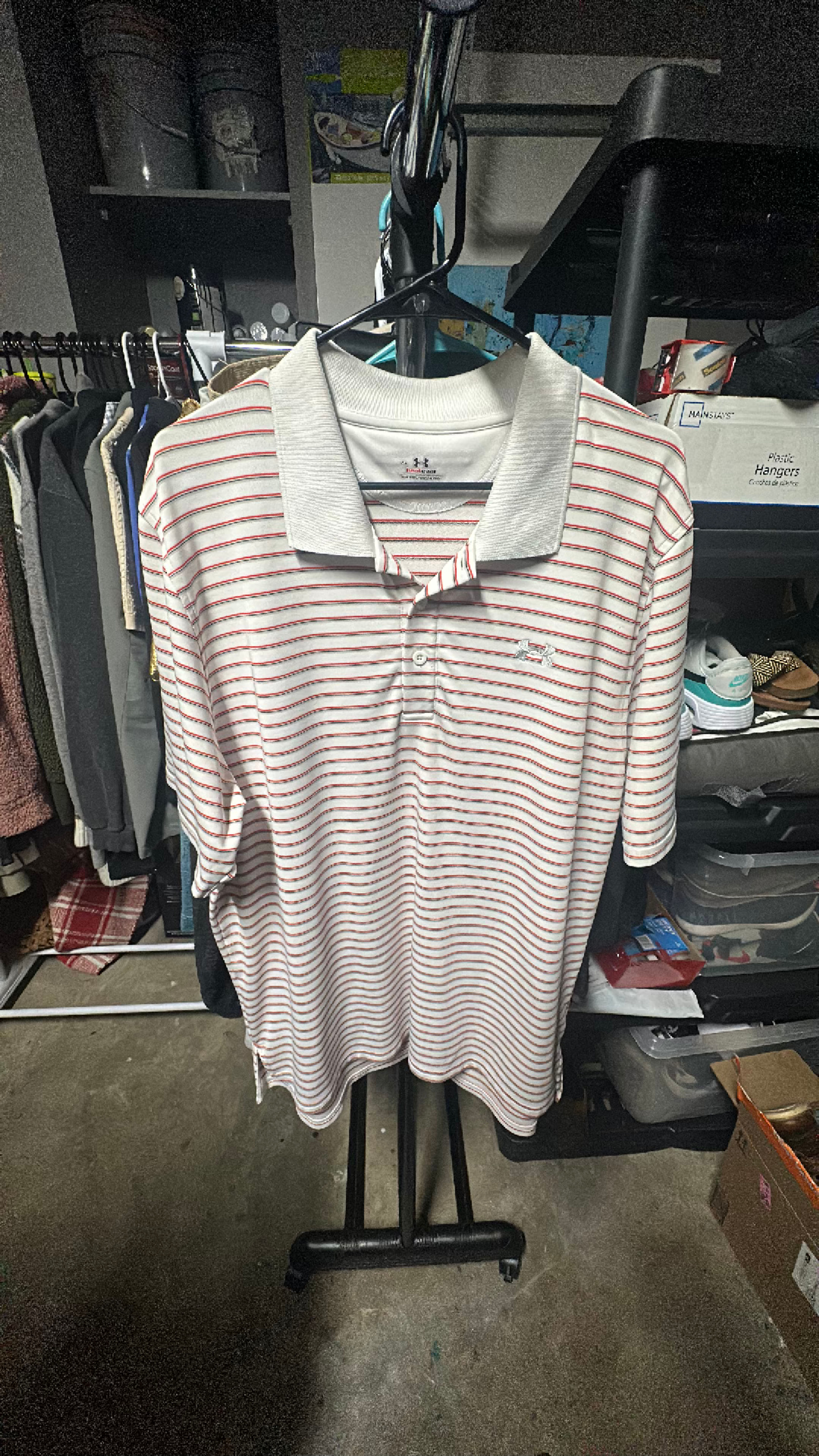Under Armour Playoff 3.0 Stripe Golf Polo White/Red Size XL - Image 2
