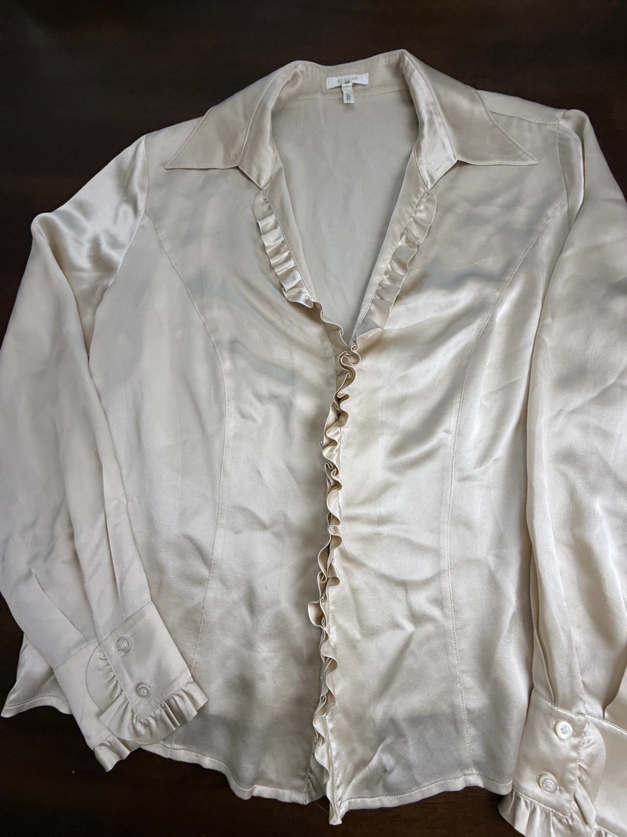 Escada Silk Ruffle Front Blouse size 44