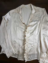 Escada Silk Ruffle Front Blouse size 44 - Image 1