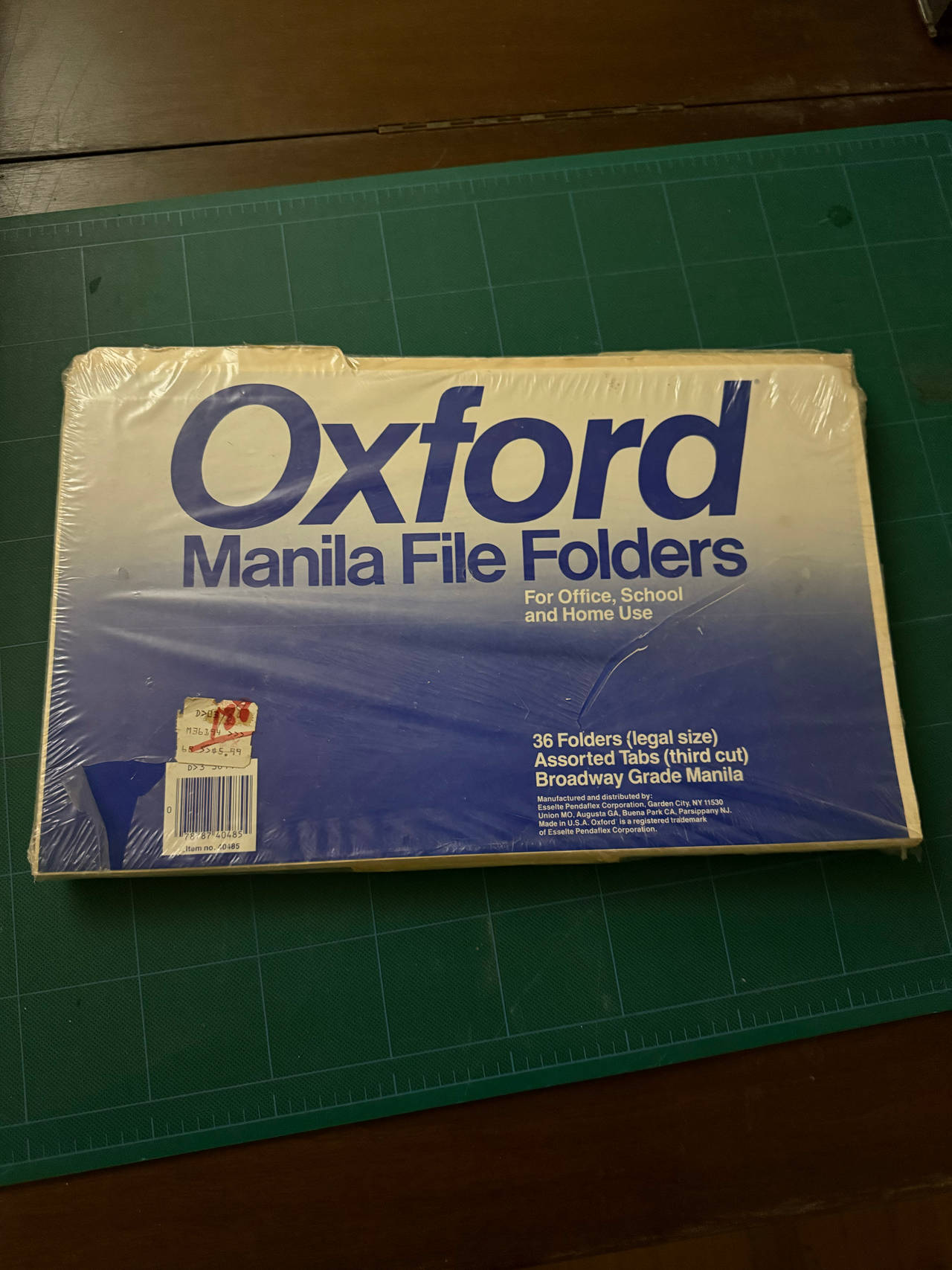 Oxford Manila File Folders Legal Size 1/3 Cut 36-Pack