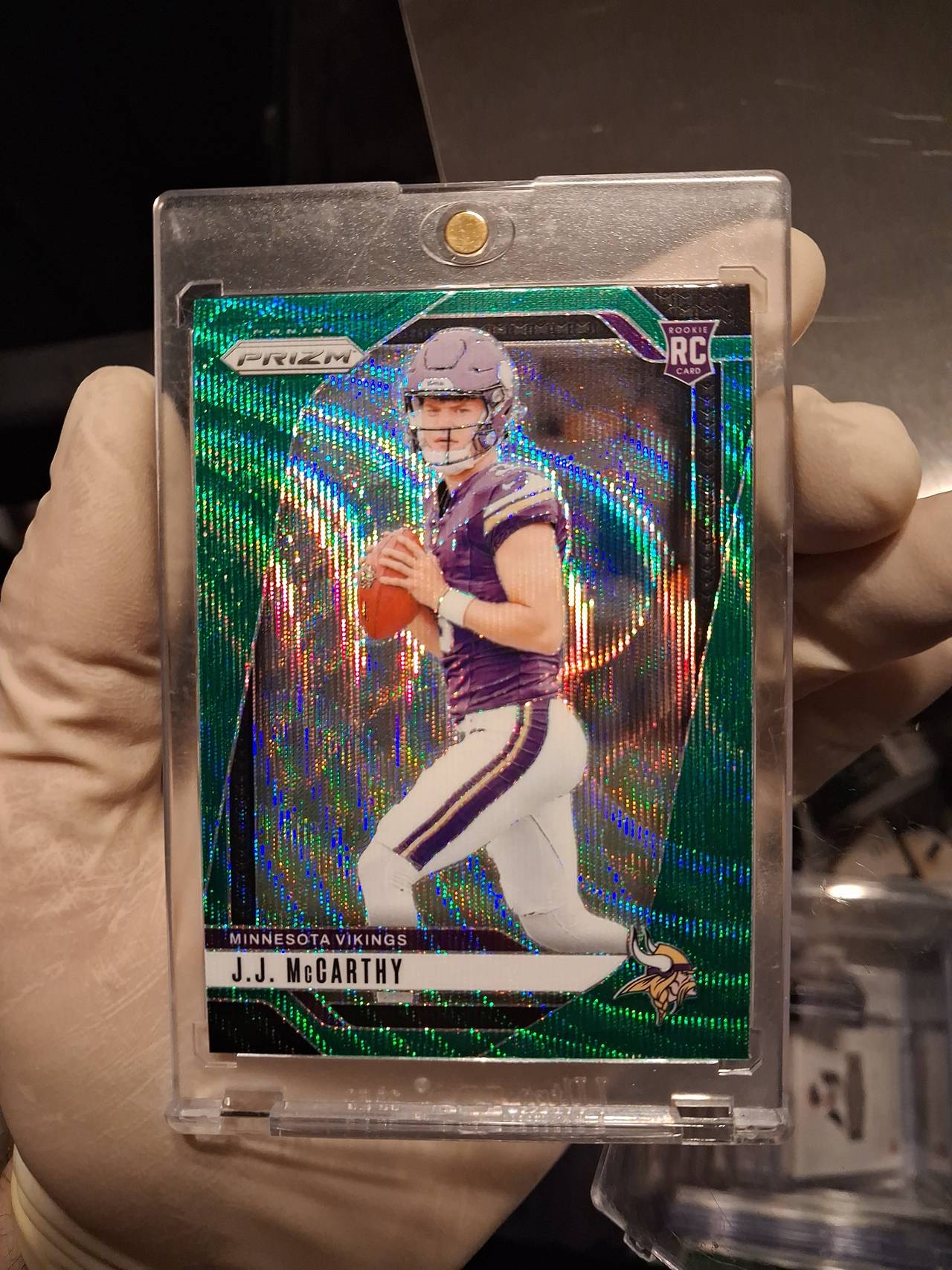2024 Panini Prizm J.J. McCarthy Green Wave Prizm Rookie Card #338