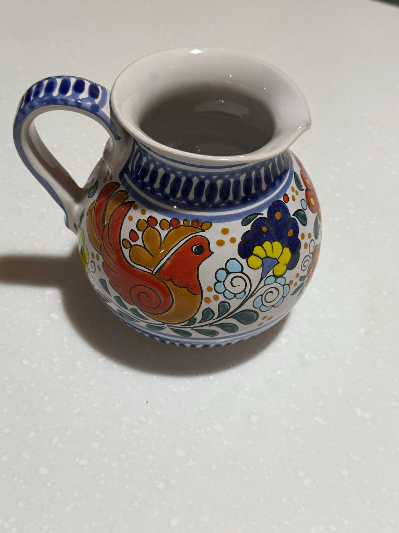Mexican Talavera Style Ceramic Pitcher